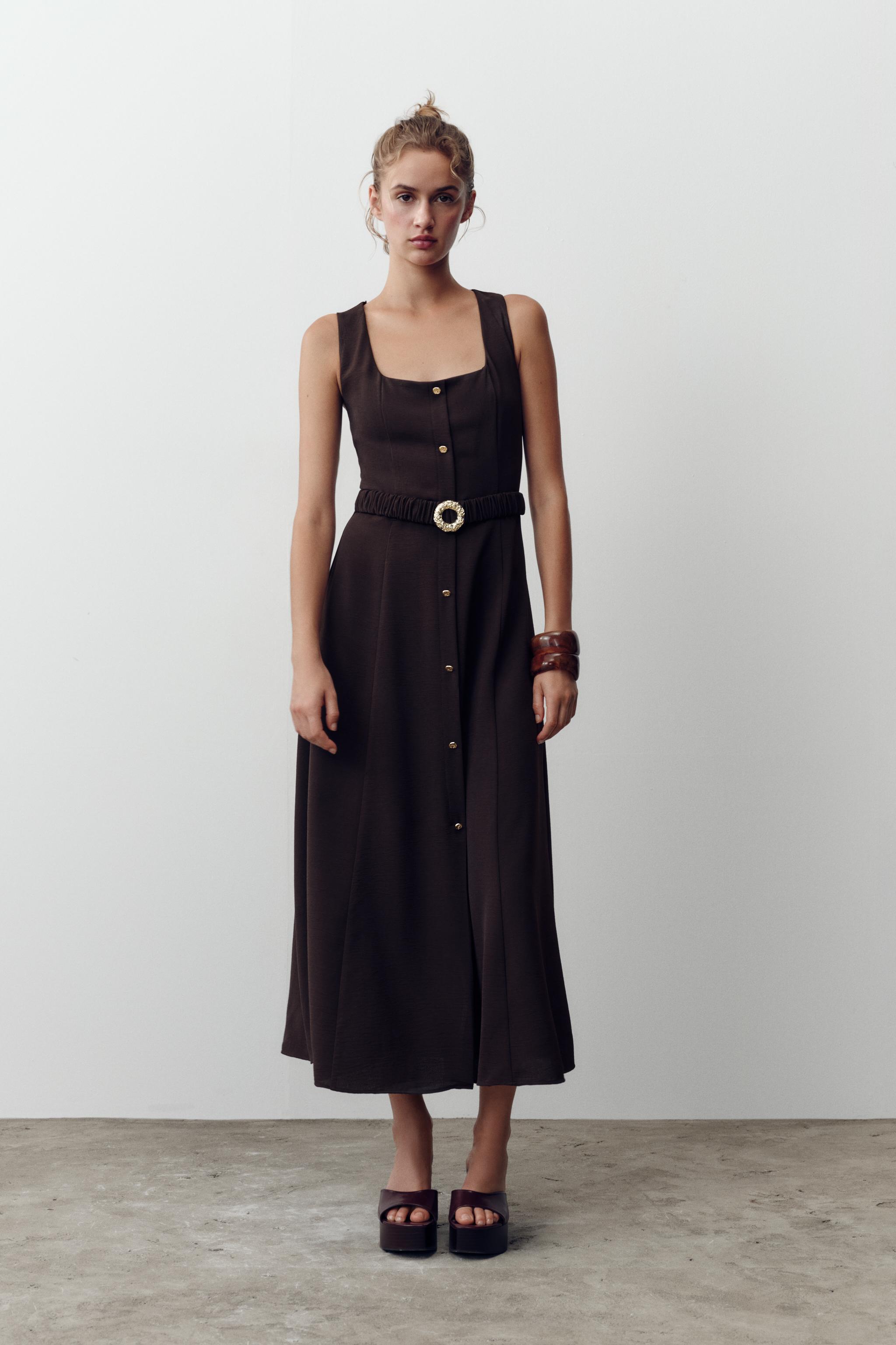 BELTED MIDI DRESS
