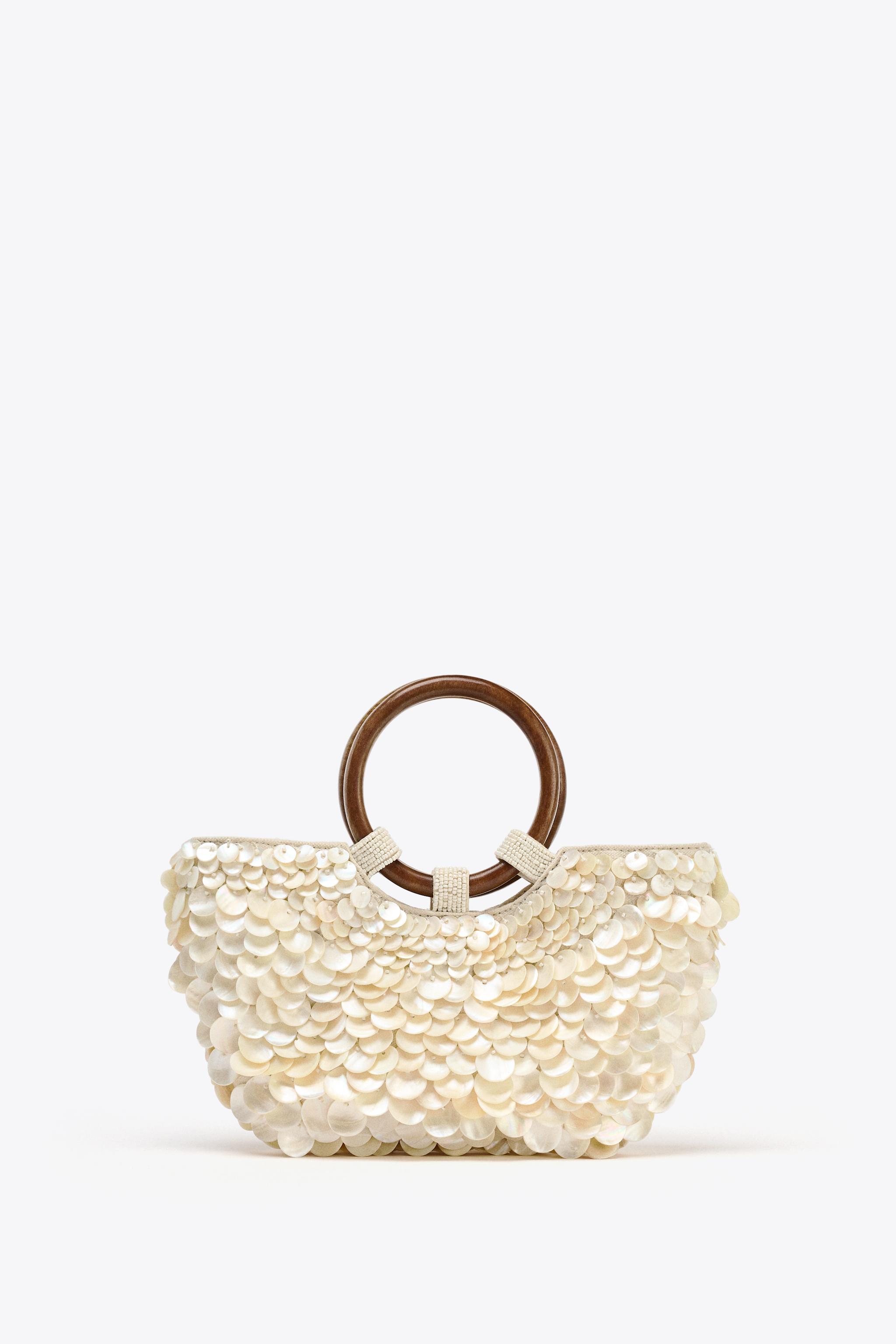 FAUX MOTHER-OF-PEARL APPLIQUÉ BAG