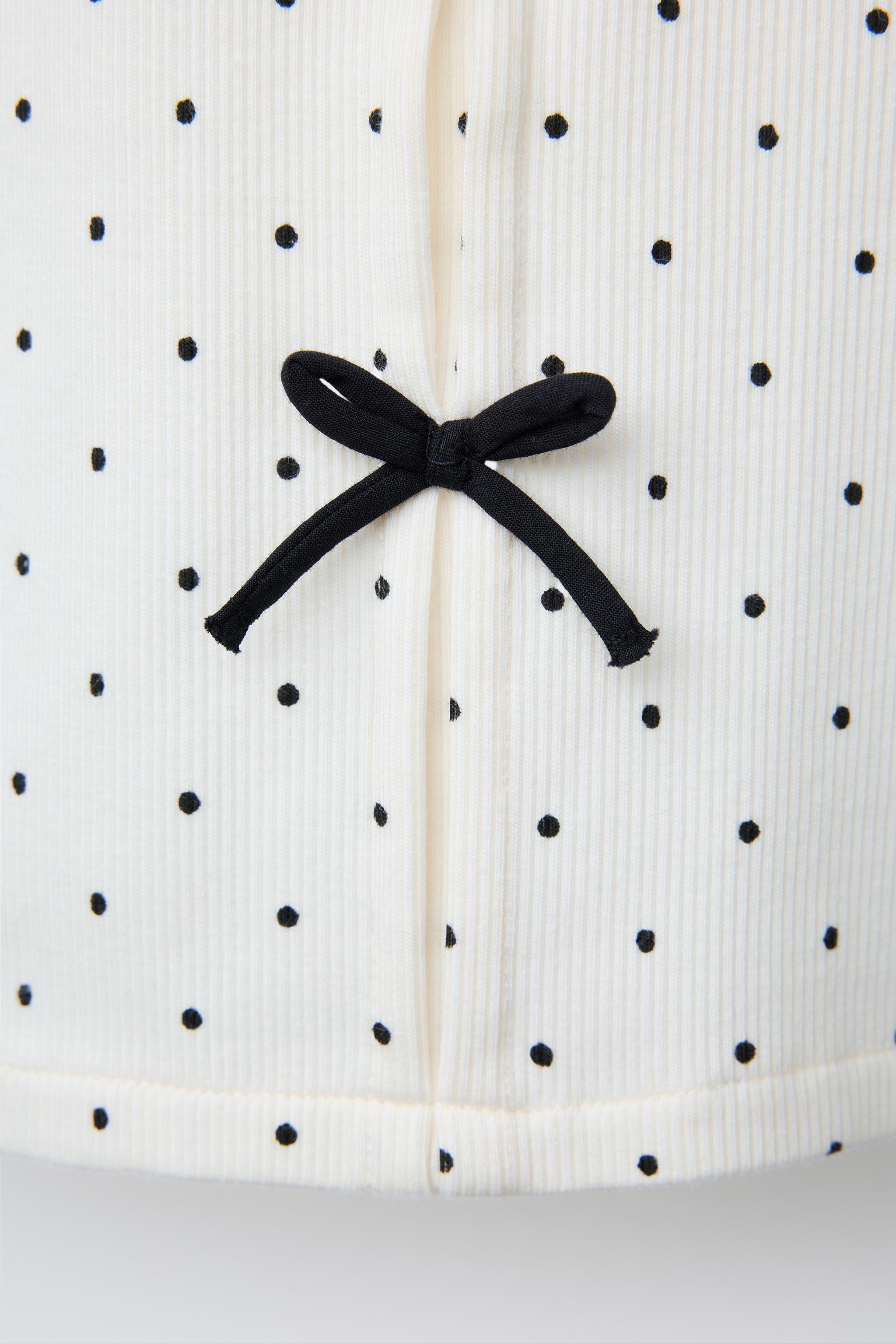 RIBBED T-SHIRT WITH BOWS