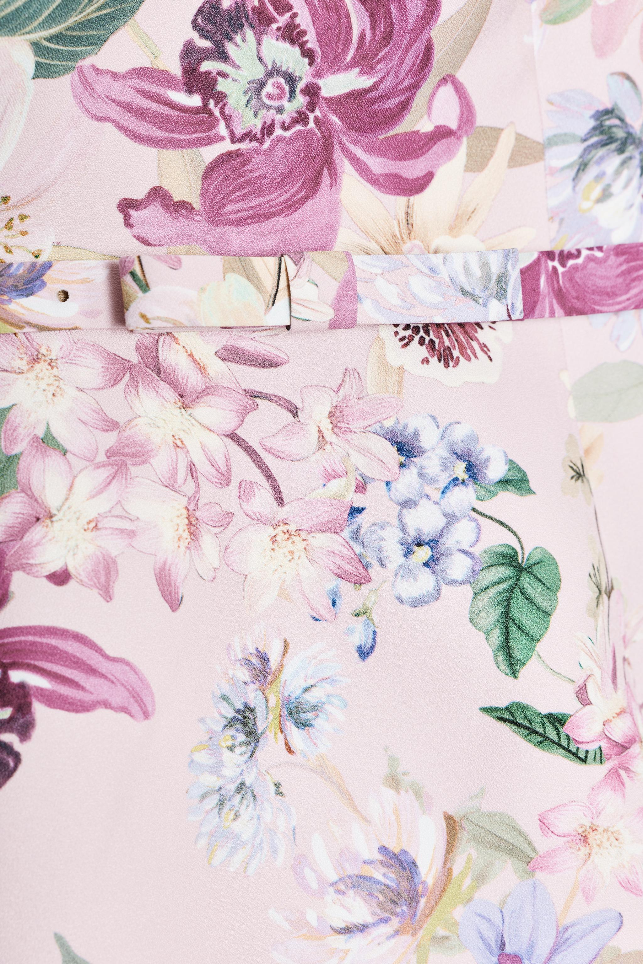 FLORAL PRINT BELTED BUSTIER TOP