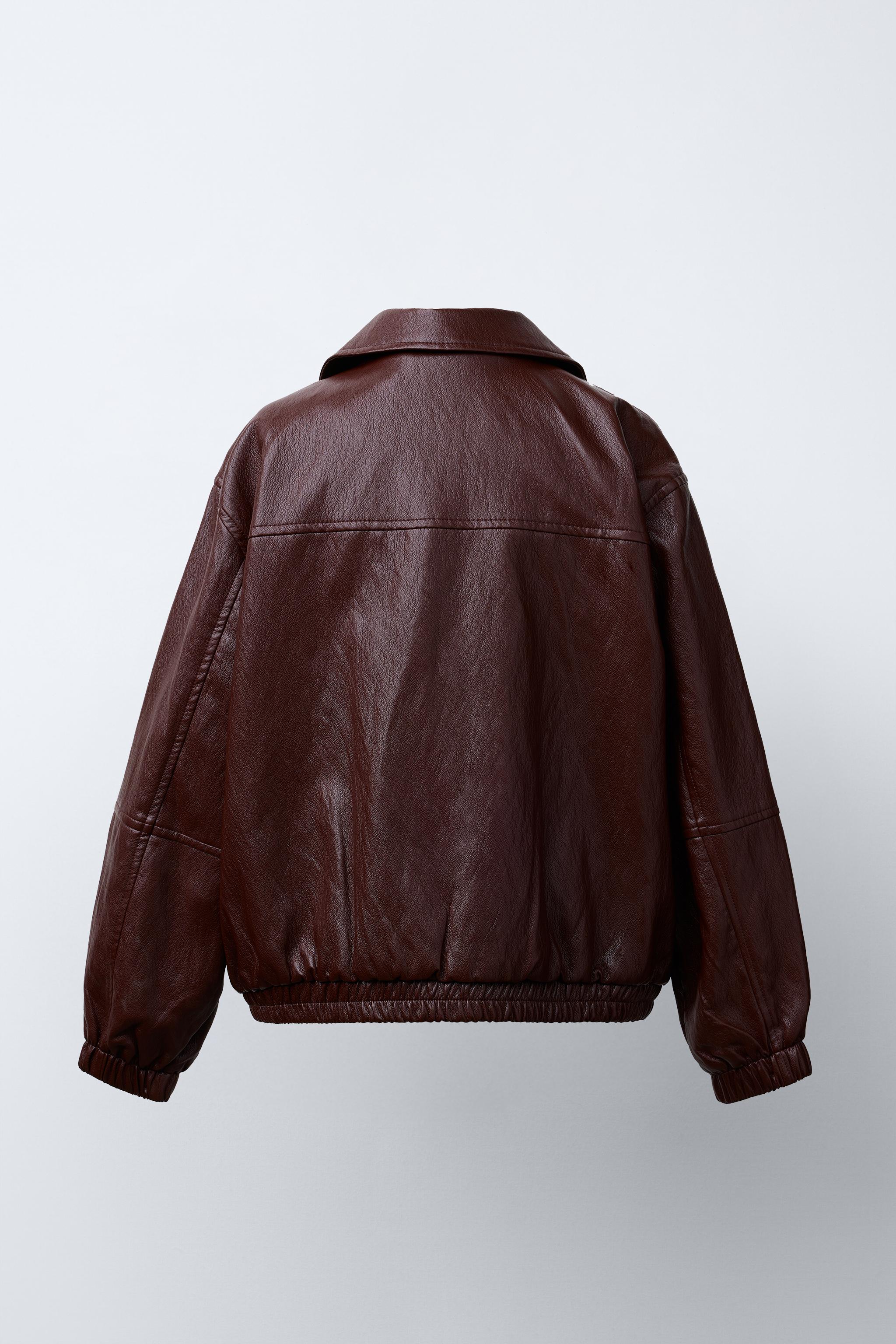 FAUX LEATHER BOMBER JACKET