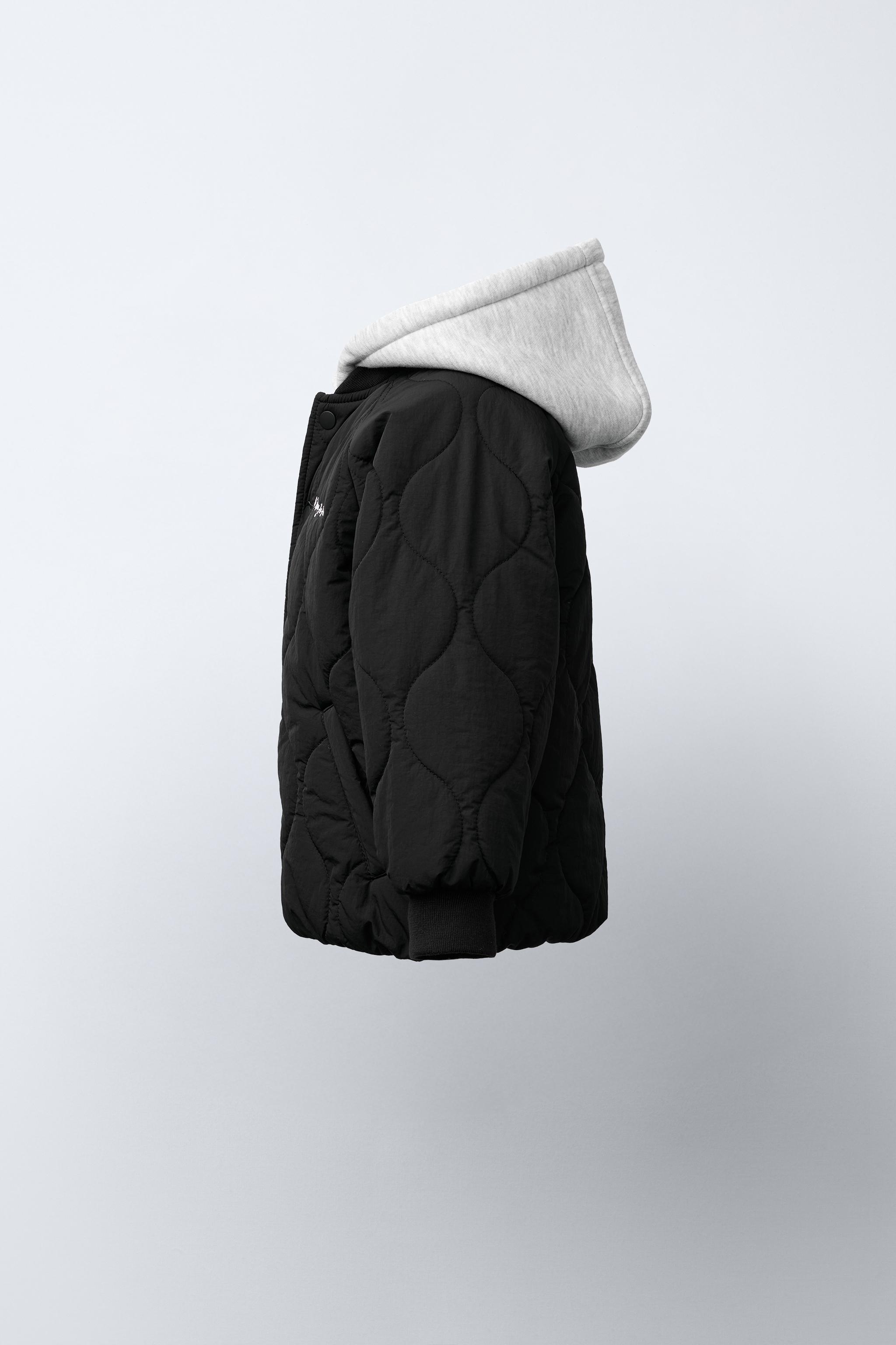 WATER REPELLENT HOODED PADDED BOMBER JACKET