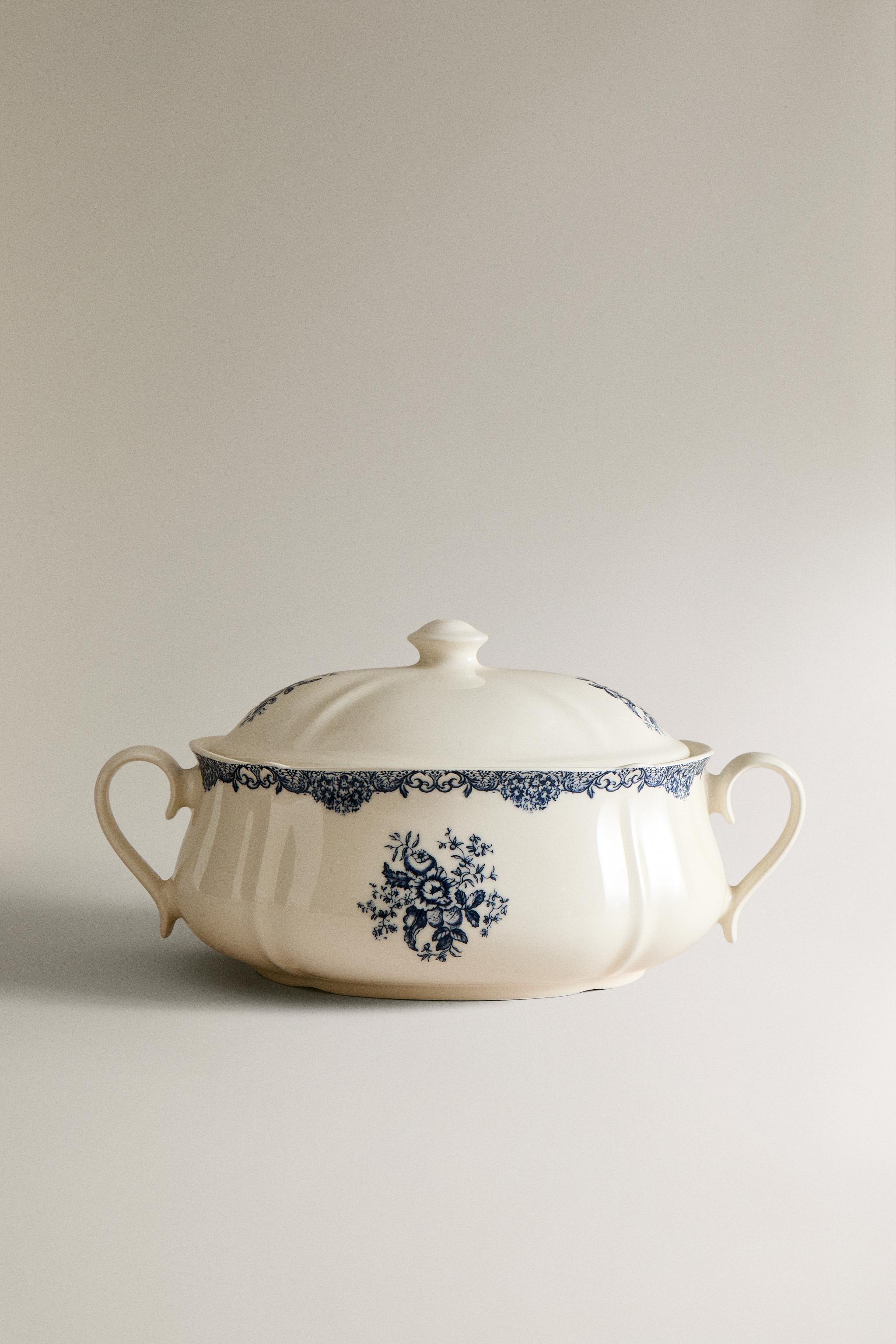 FLORAL EARTHENWARE TUREEN