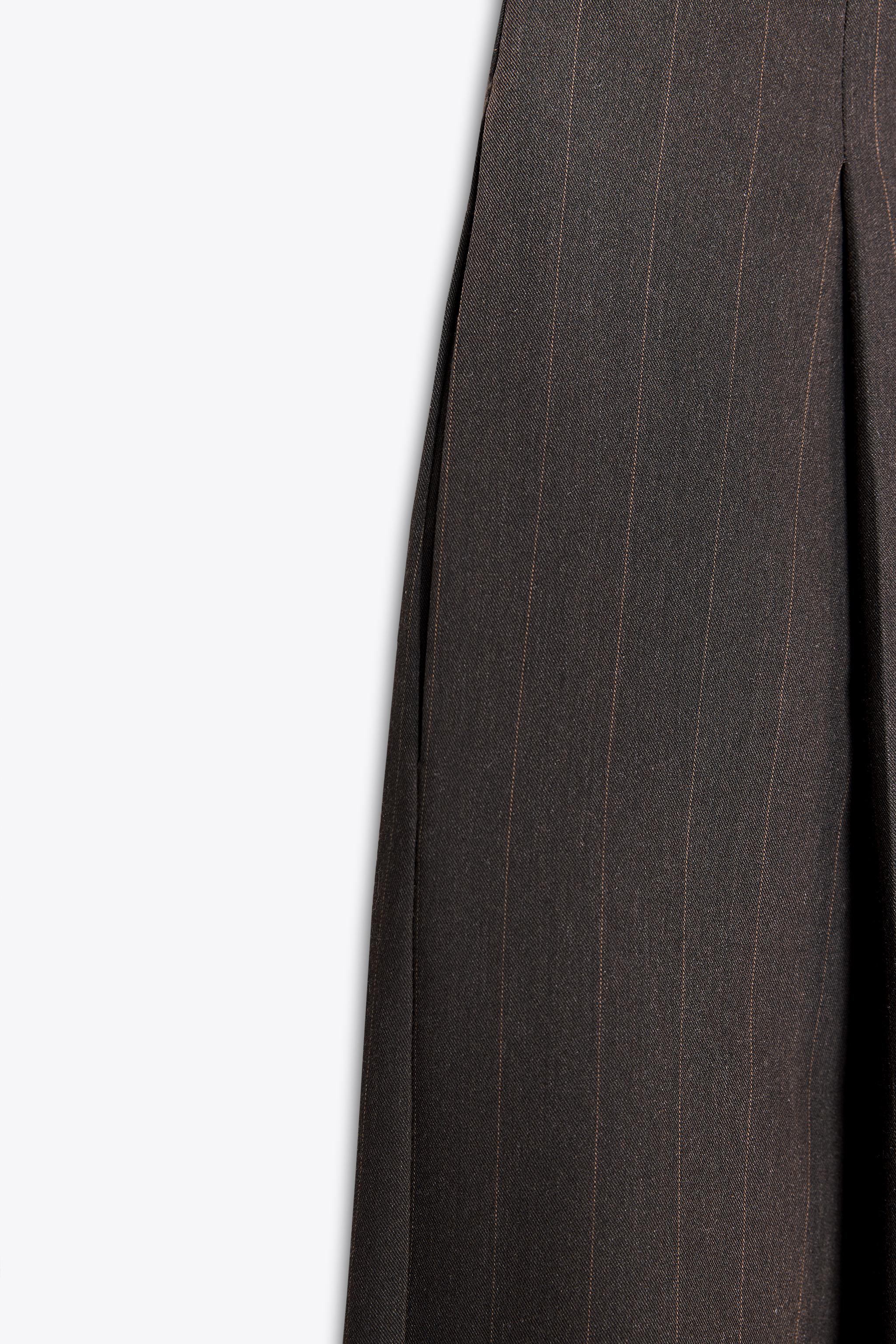 PINSTRIPE PLEATED BALLOON PANTS