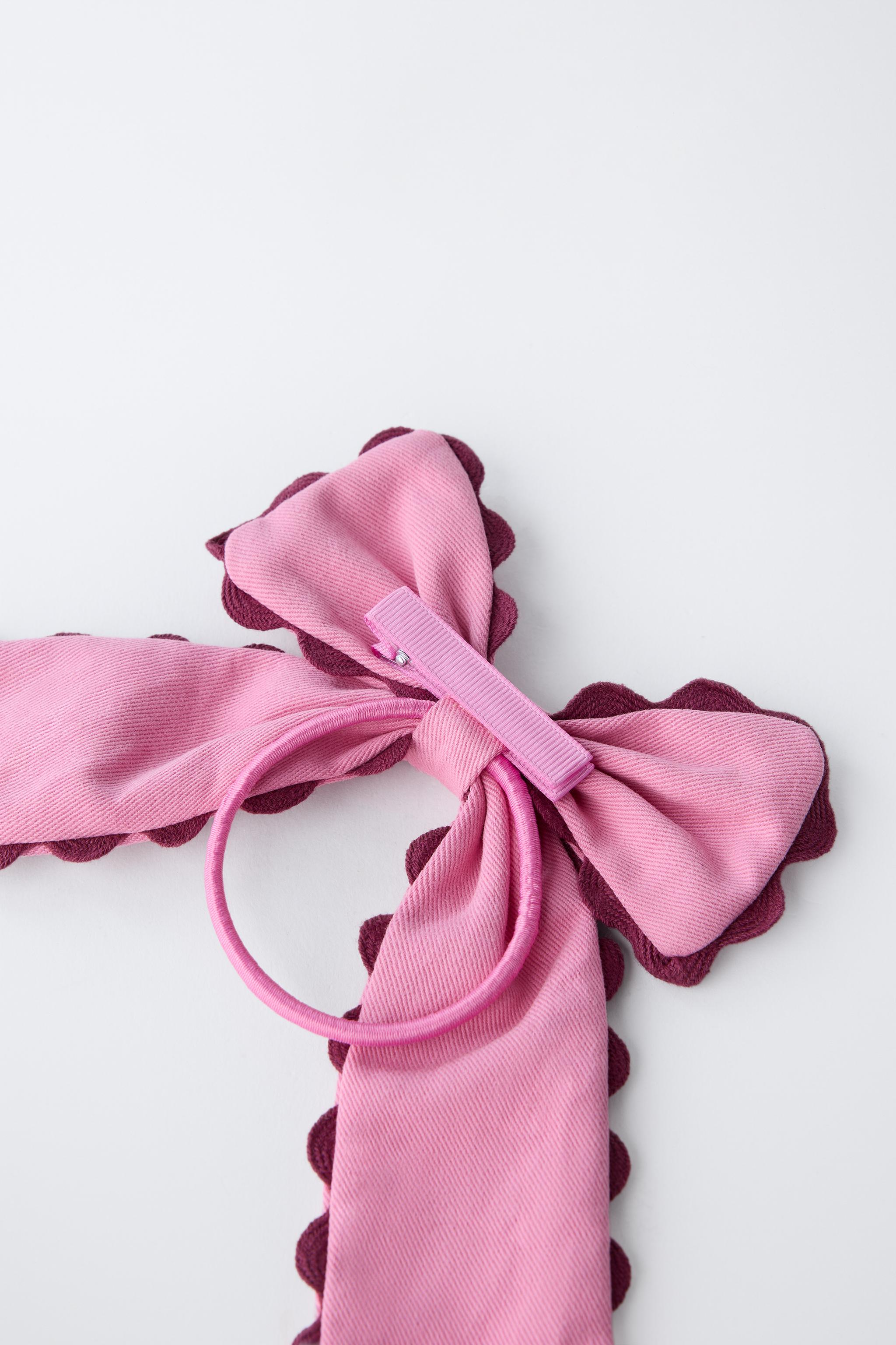 RUFFLE BOW BOBBY PIN HAIR TIE