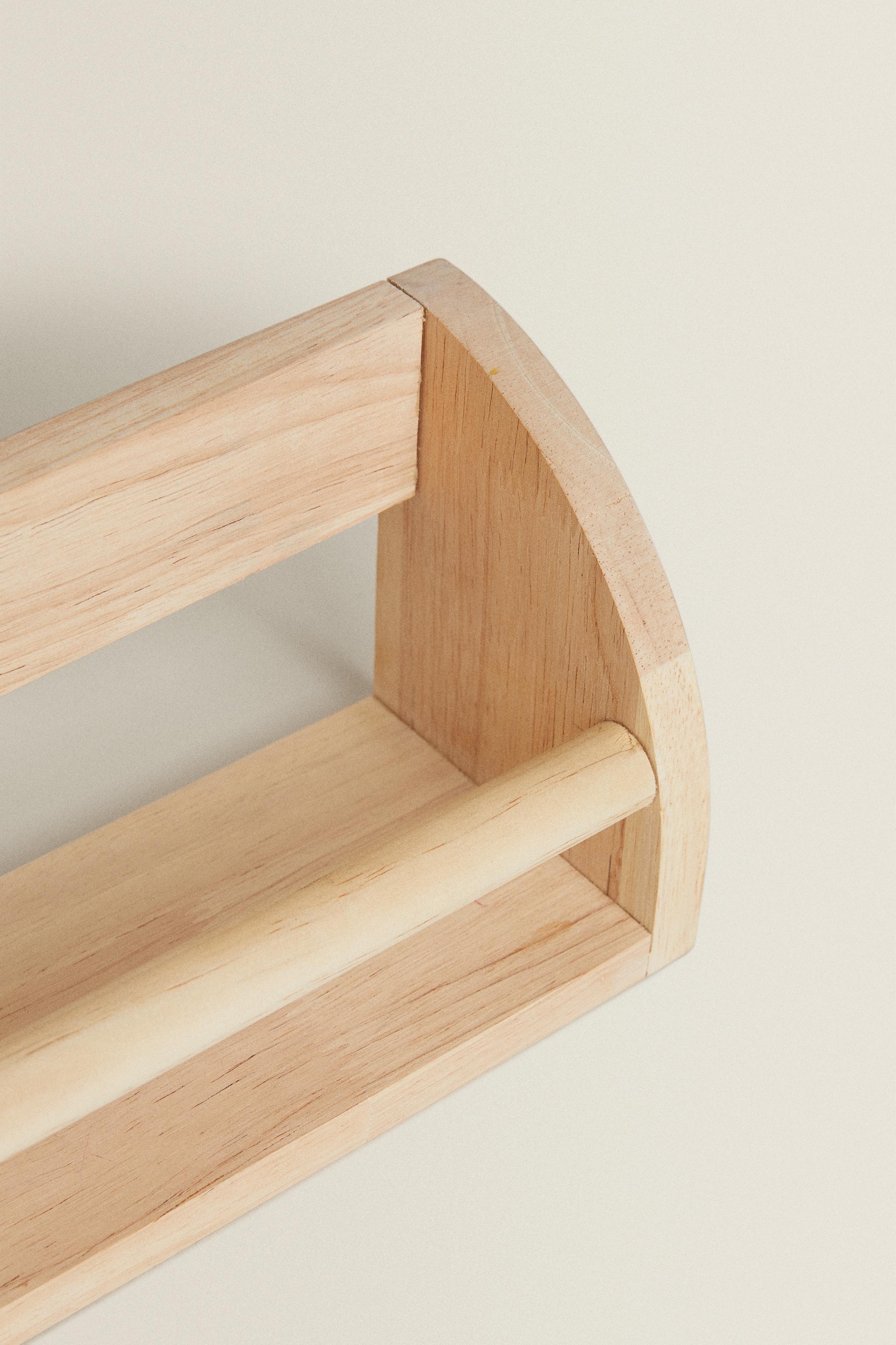 CHILDREN’S WOODEN SHELF WITH FRONT BAR