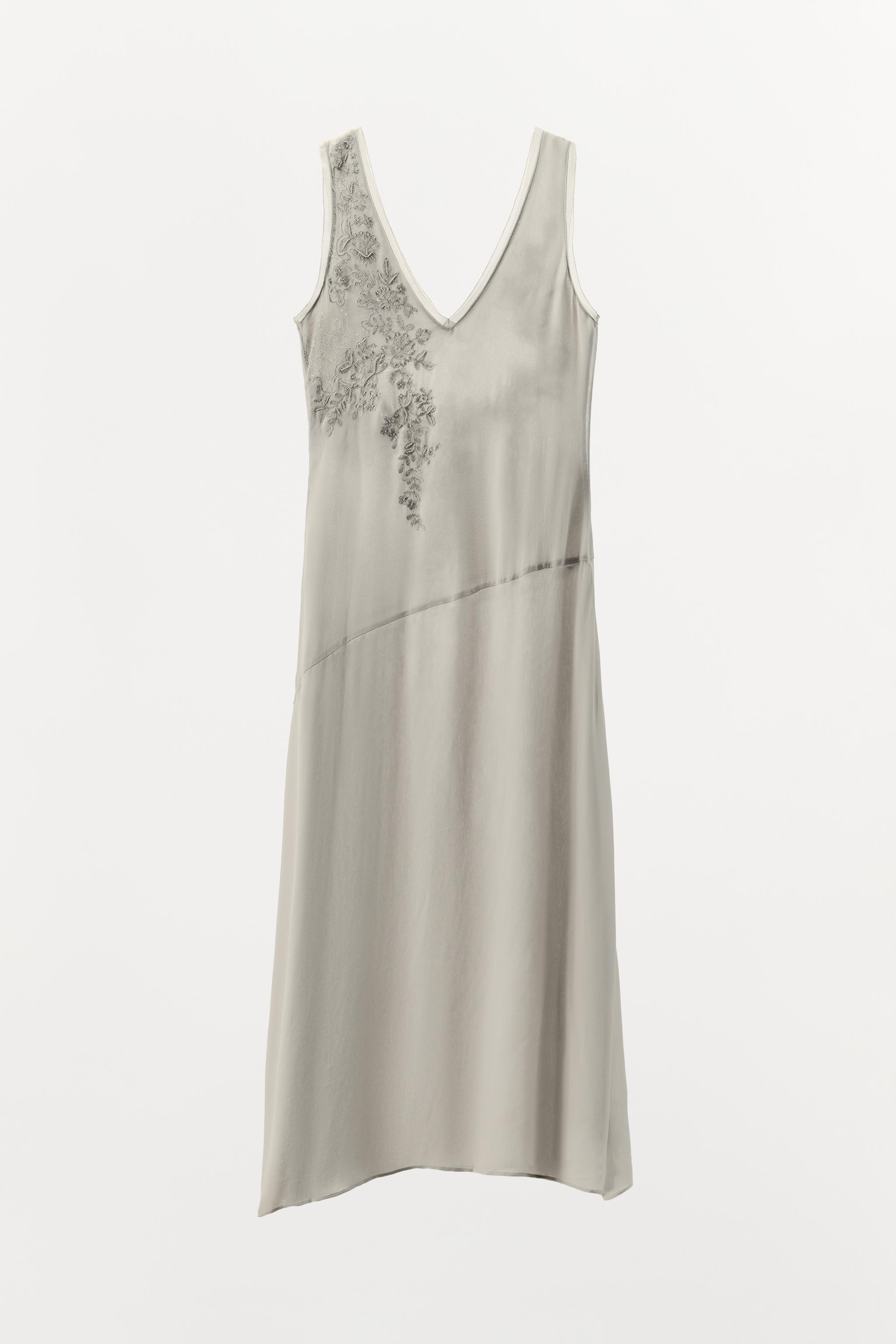 GEORGETTE DRESS WITH EMBROIDERY AND BEADING