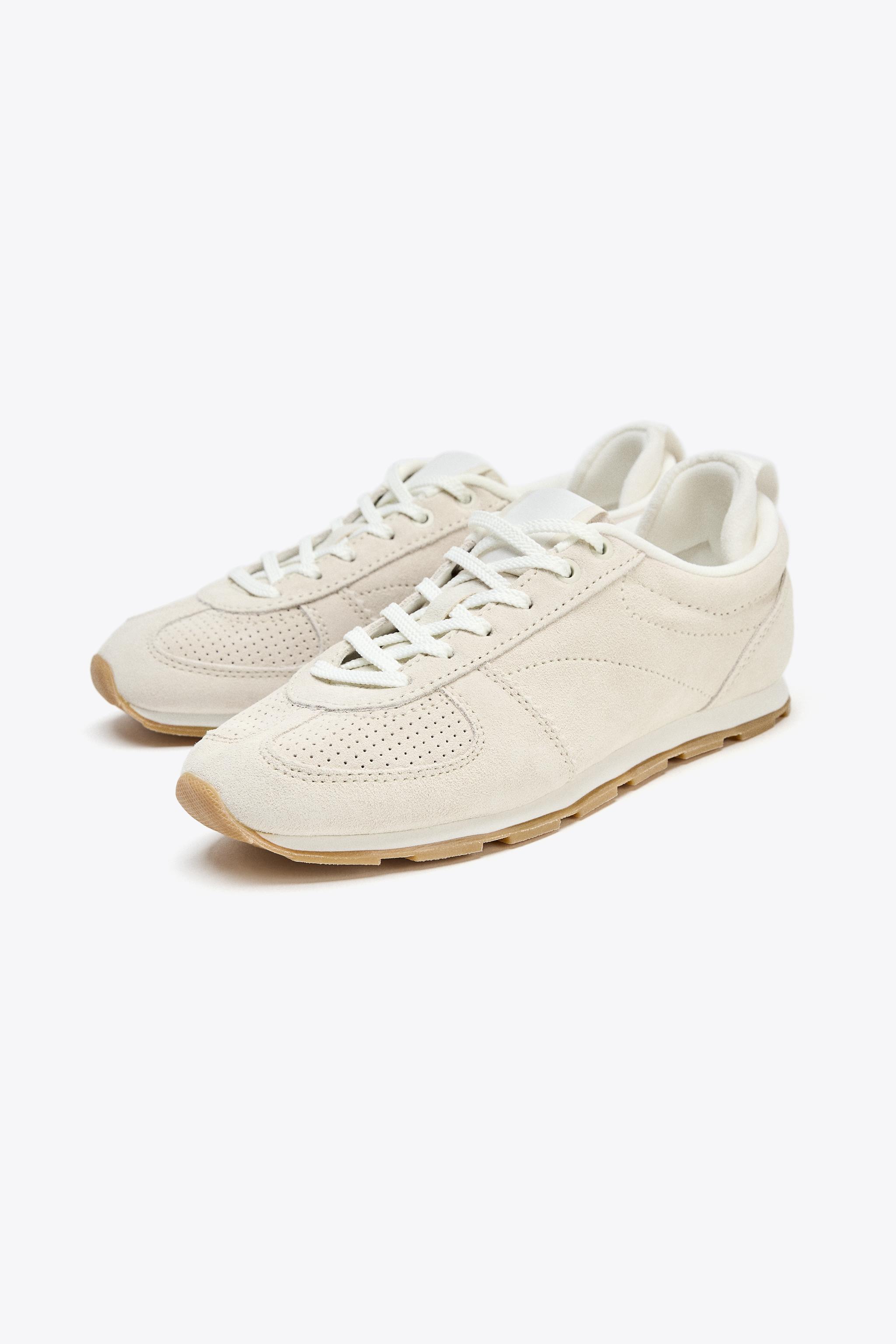 SPLIT LEATHER RUNNING SNEAKERS