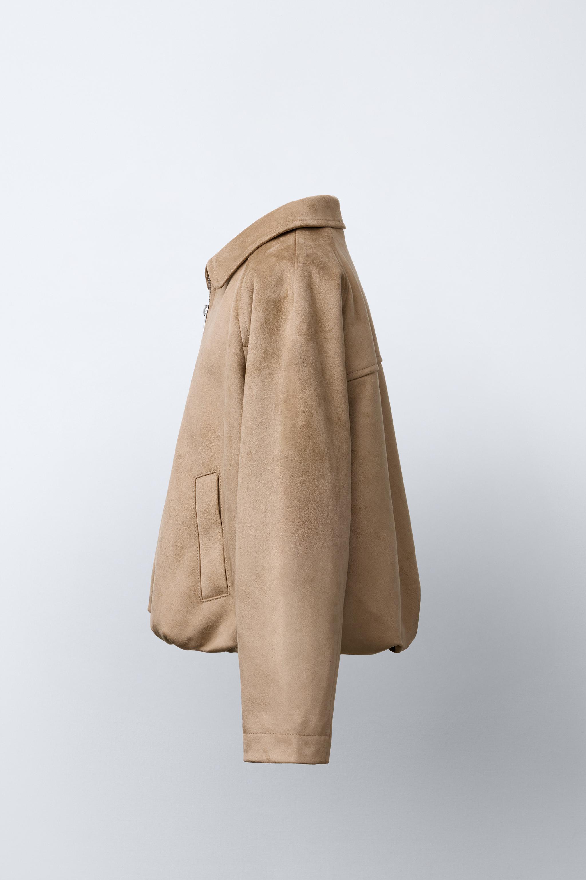 FAUX SUEDE BALLOON JACKET