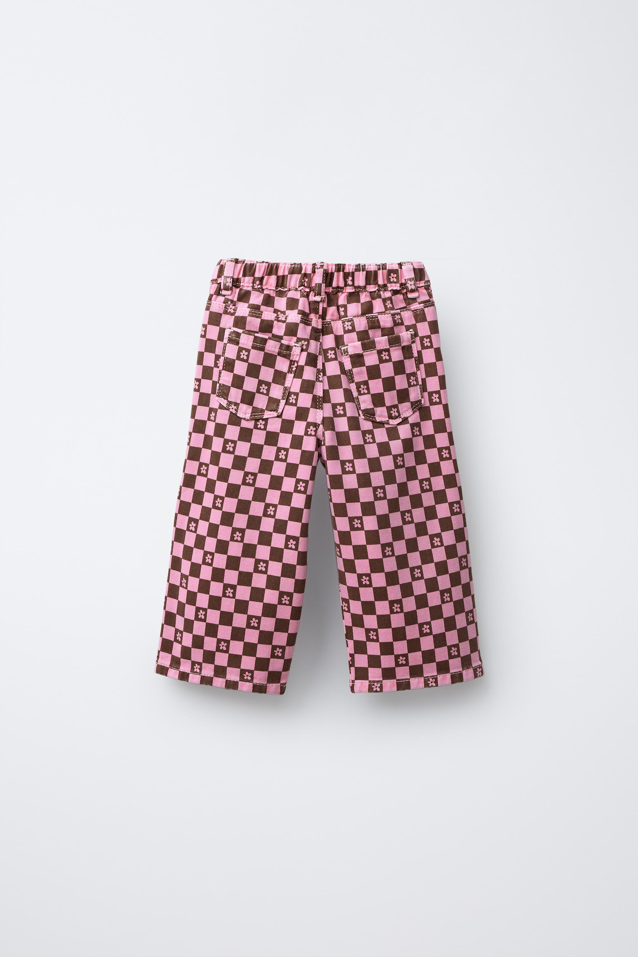 CHECKERBOARD PLAID TWILL PANTS