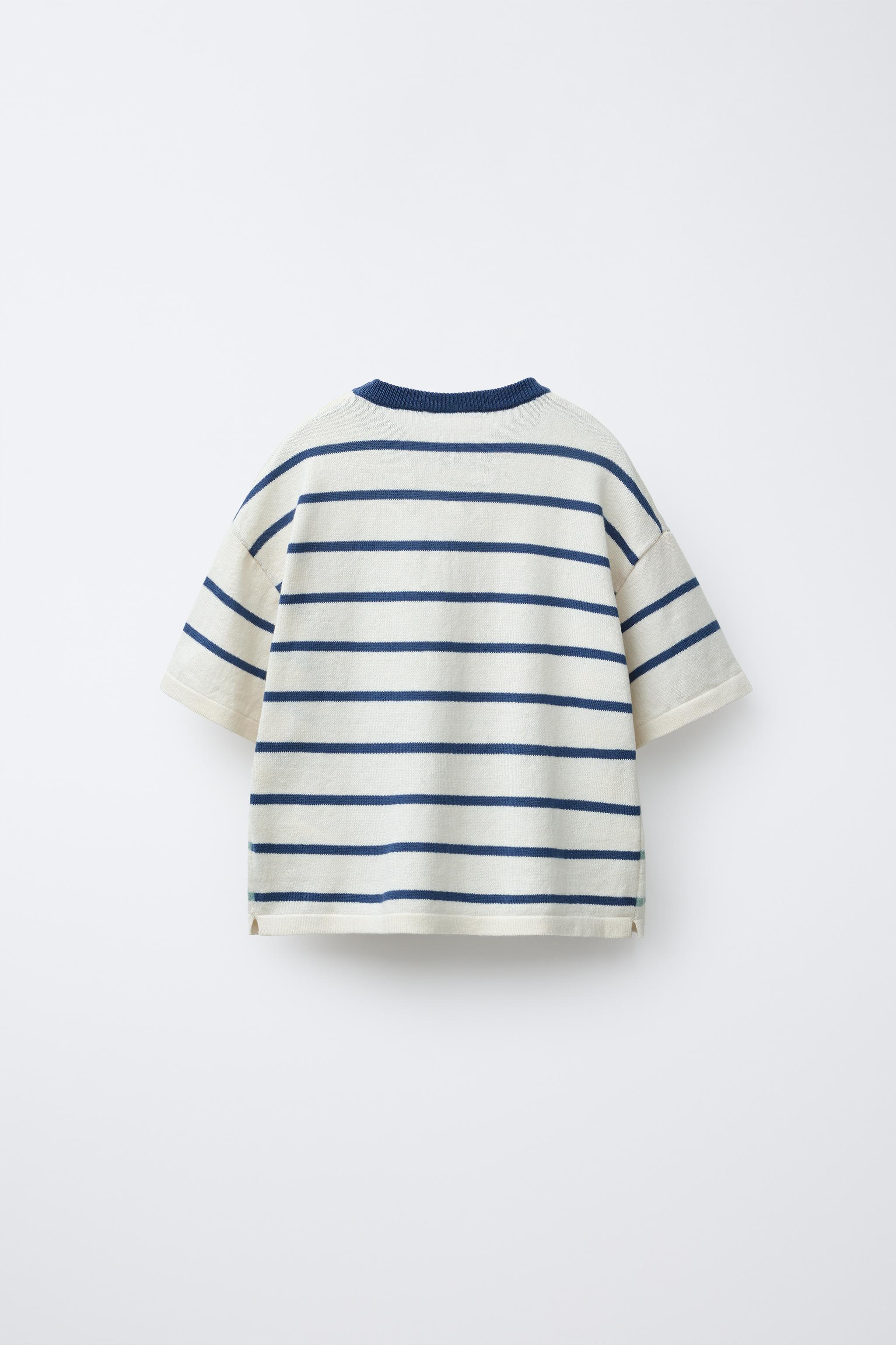 STRIPED KNIT T-SHIRT