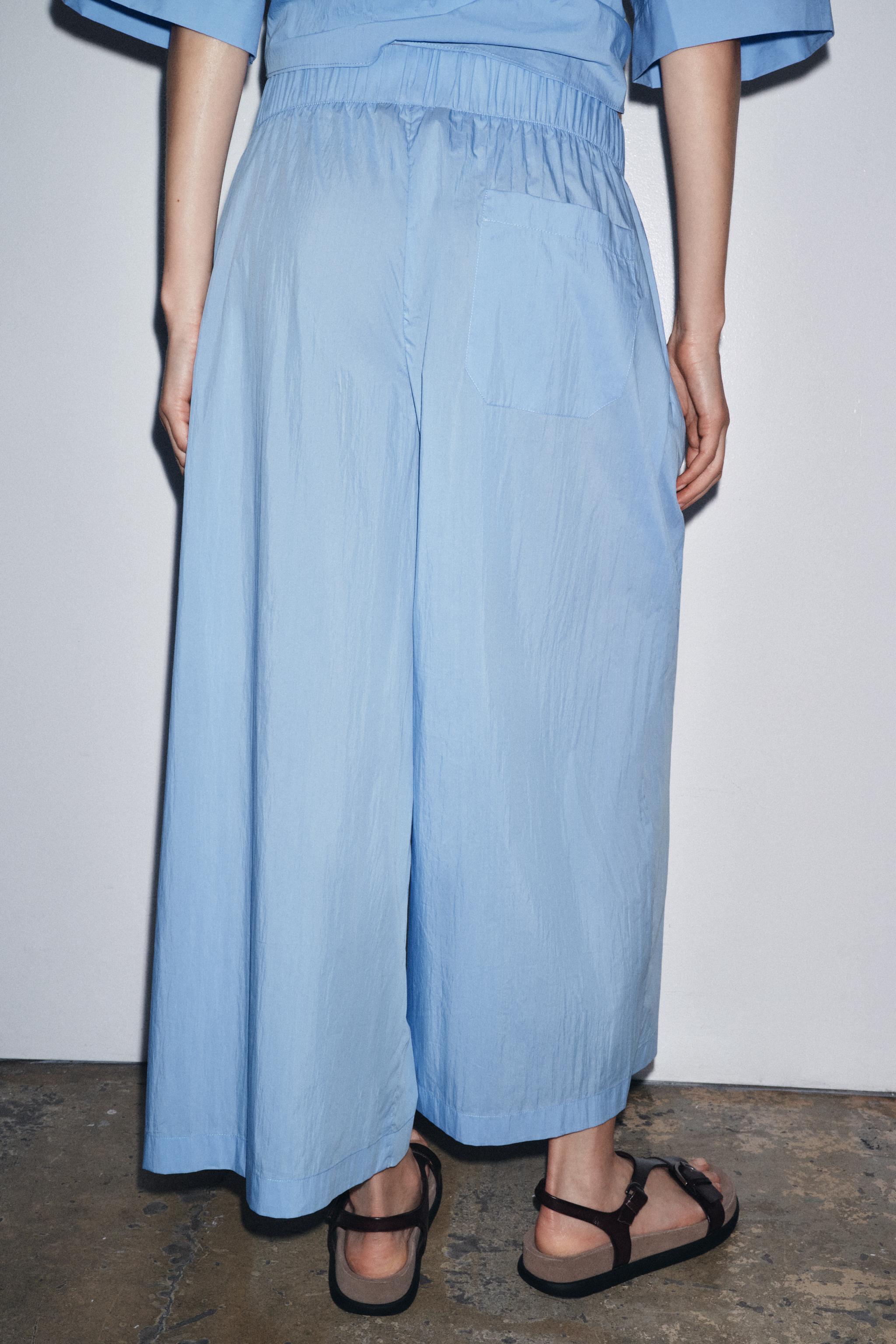 ZW COLLECTION POPLIN PLEATED PANTS