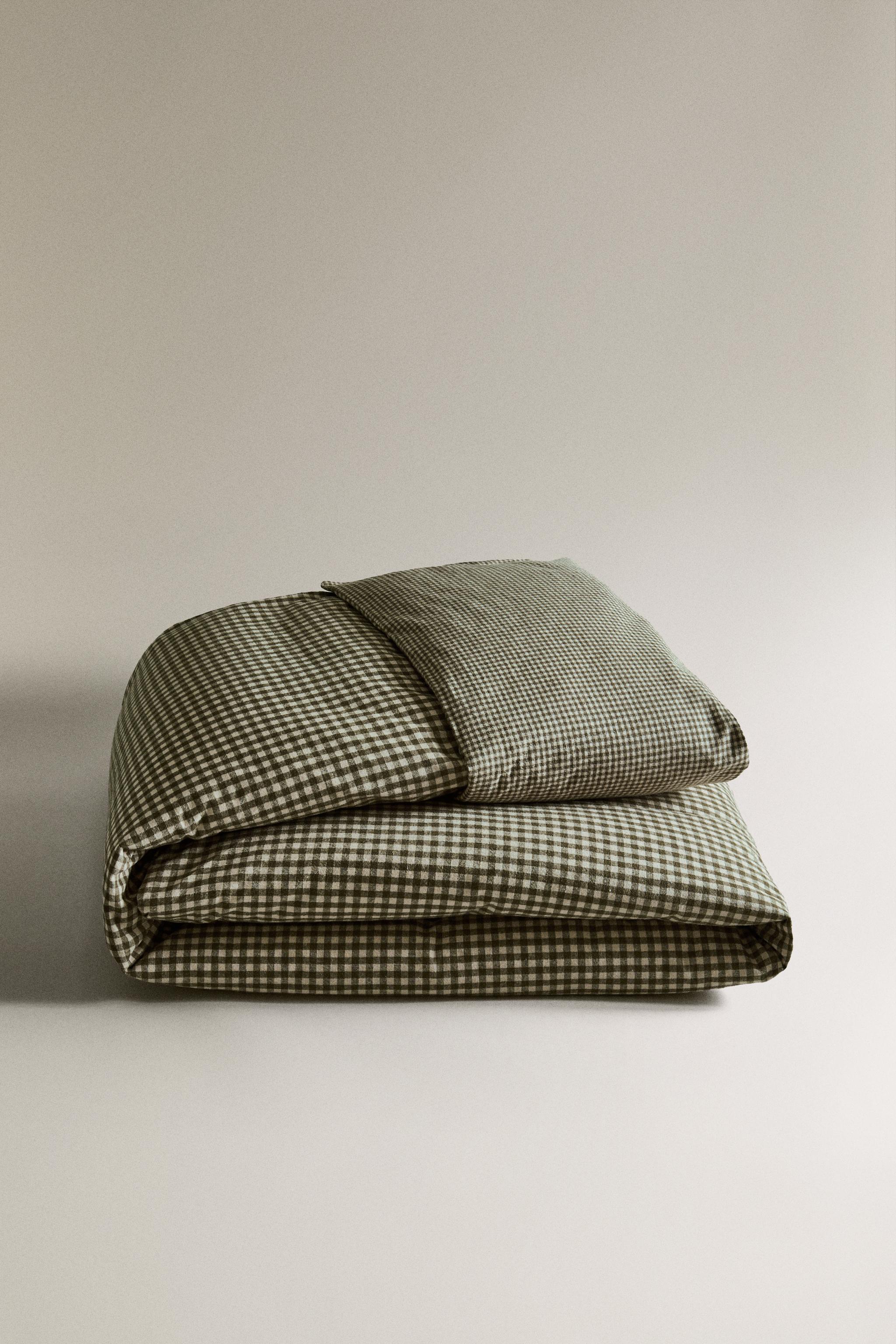 CHILDREN'S GINGHAM FLANNEL DUVET COVER