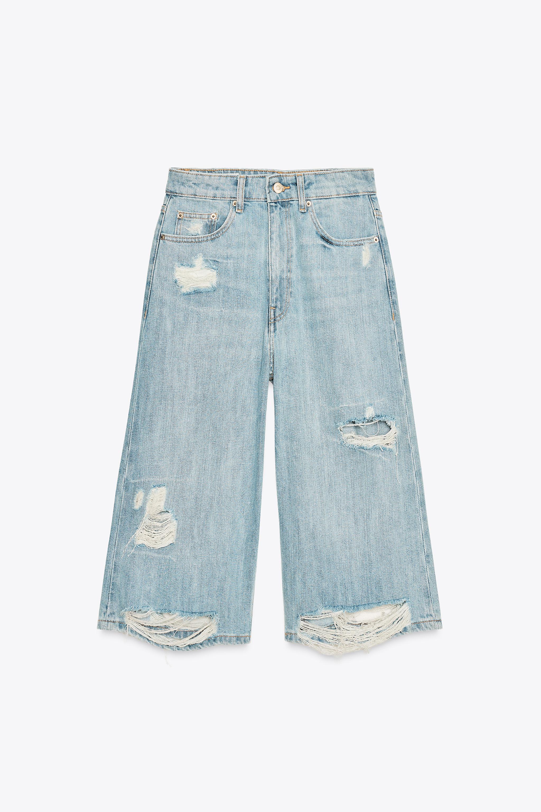 RIPPED LOW RISE TRF DENIM JORTS