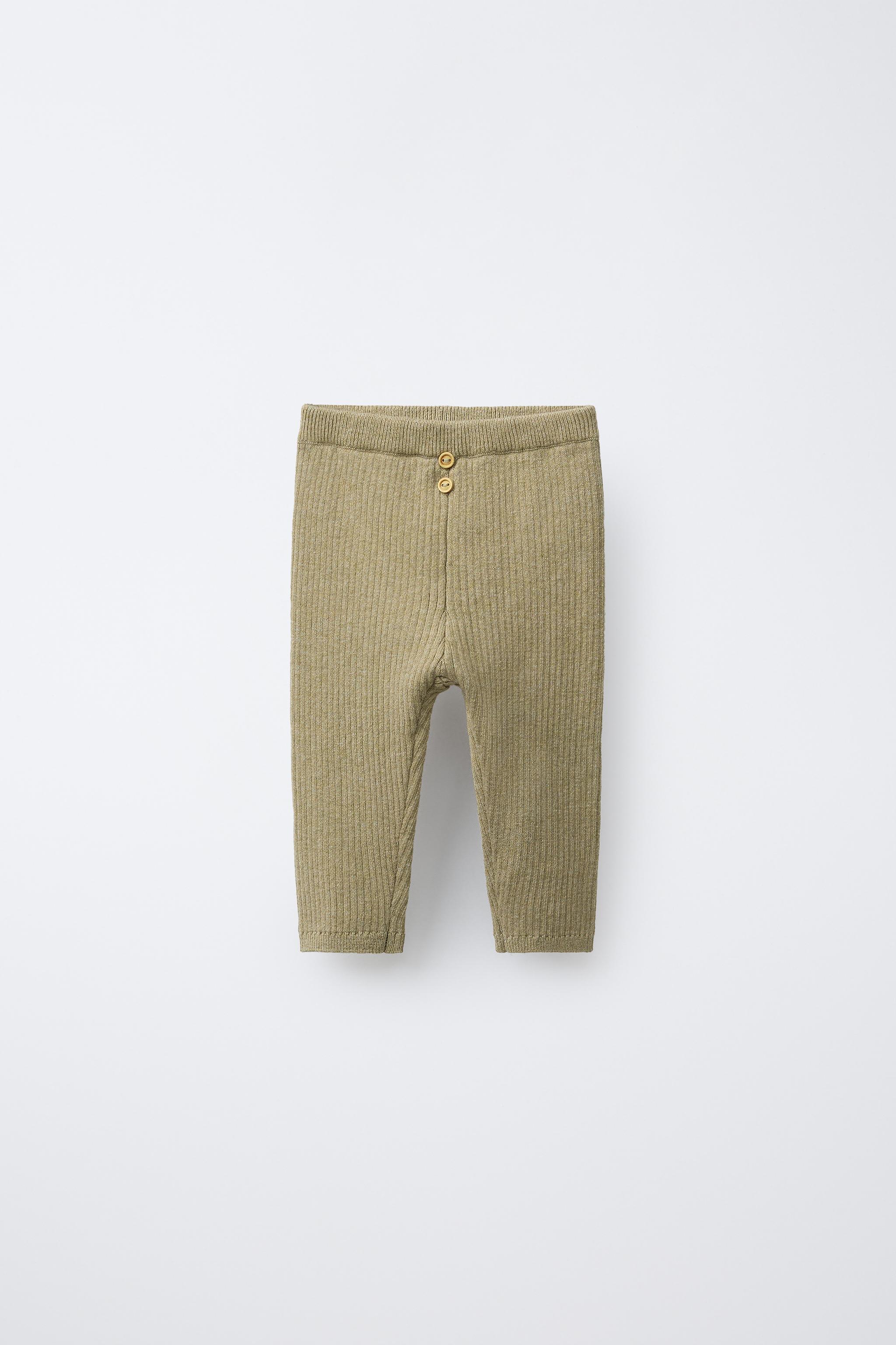 RIBBED LEGGINGS WITH BUTTONS