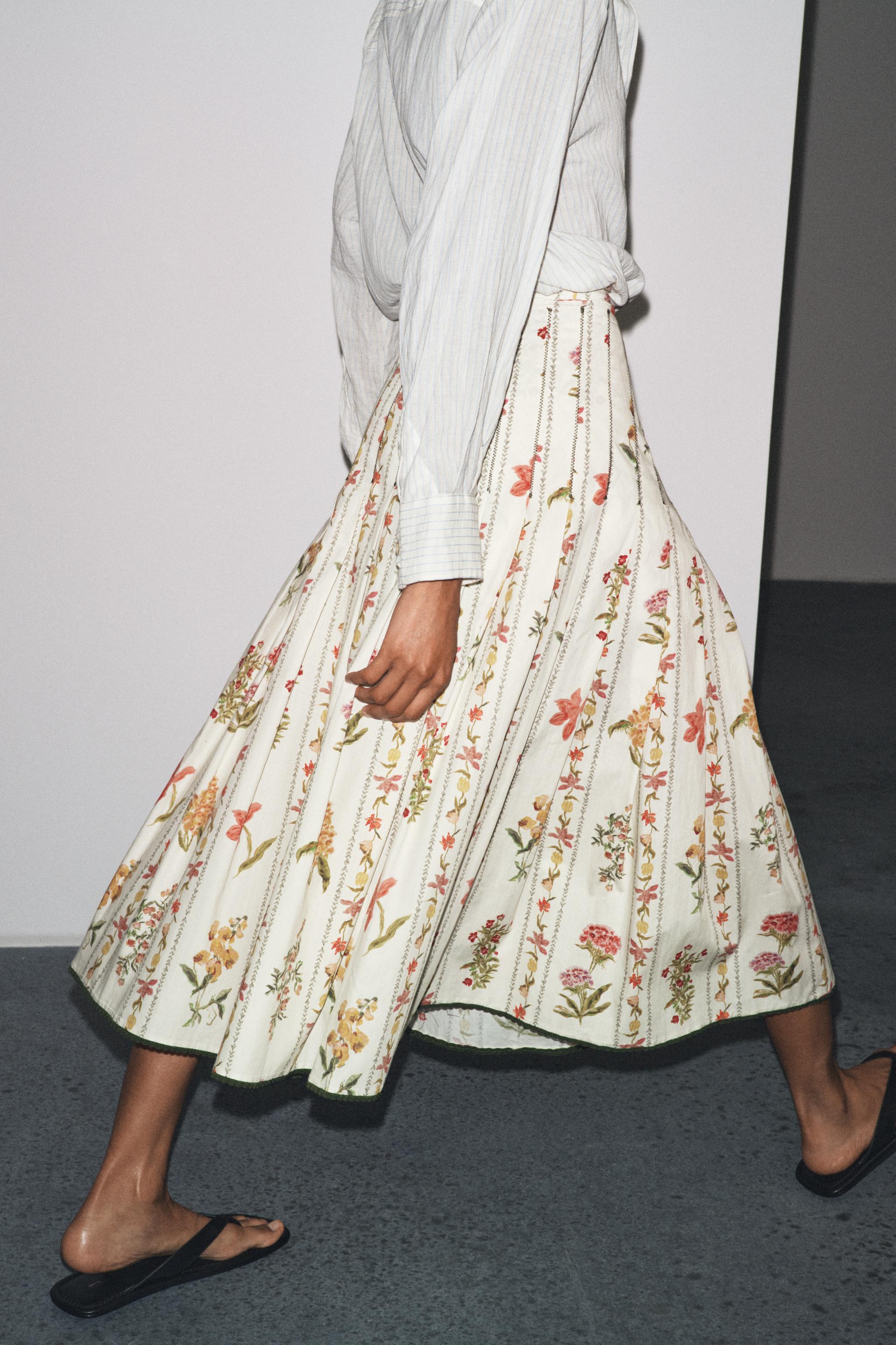 ZW COLLECTION FLORAL PLEATED SKIRT