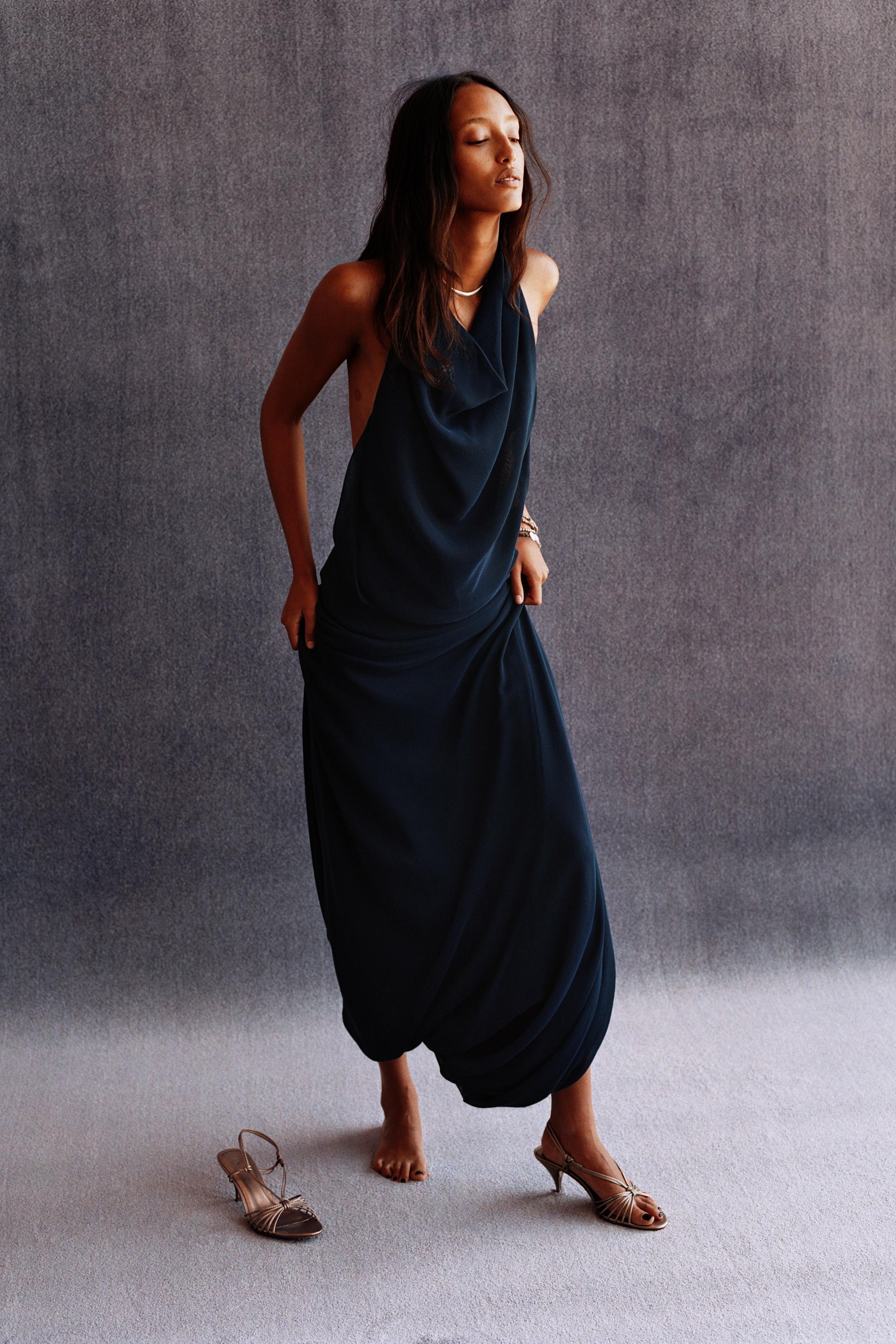 LIMITED EDITION HALTER DRESS WITH VOLUMINOUS HEM