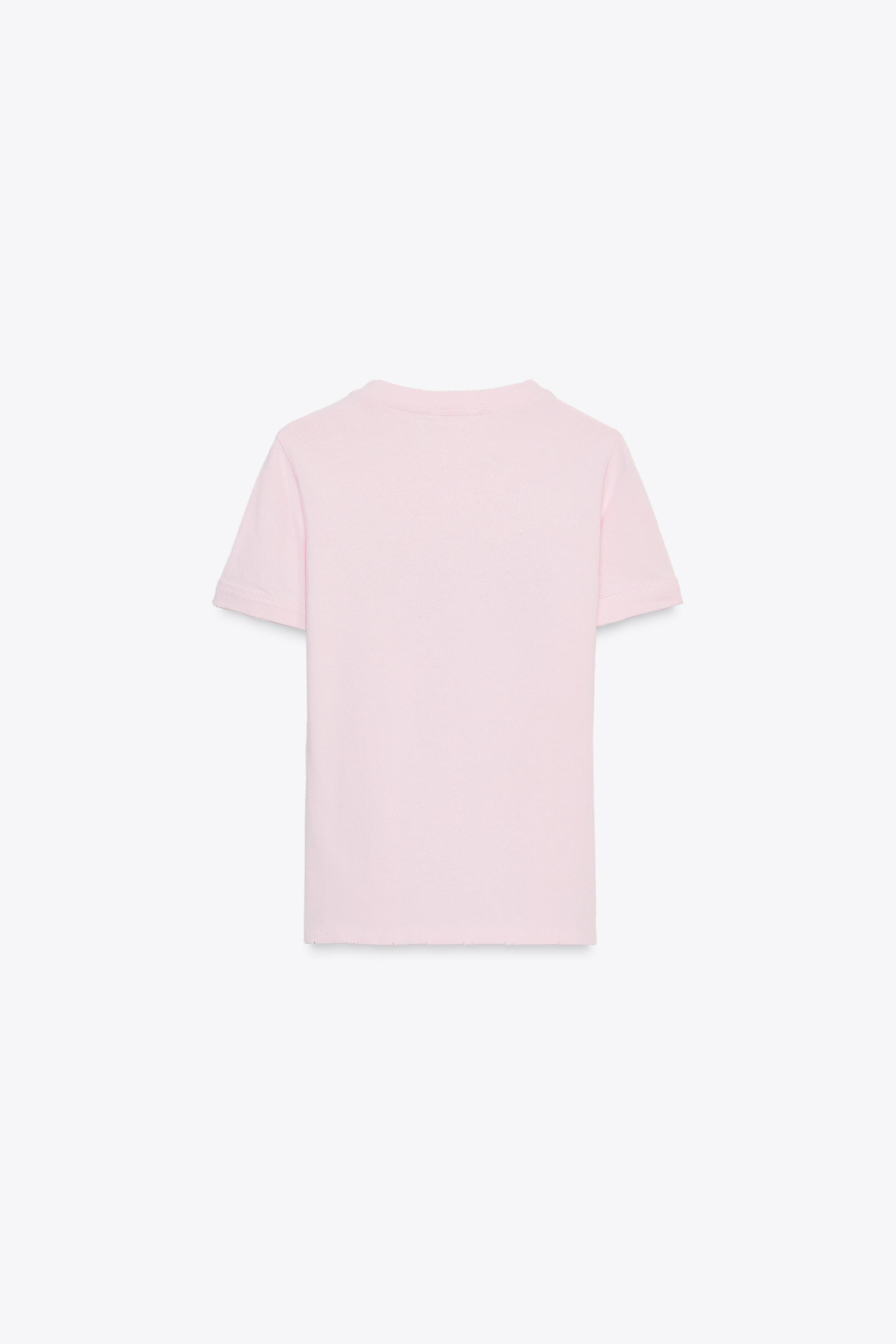 COTTON T-SHIRT WITH TEXT AND RIPS