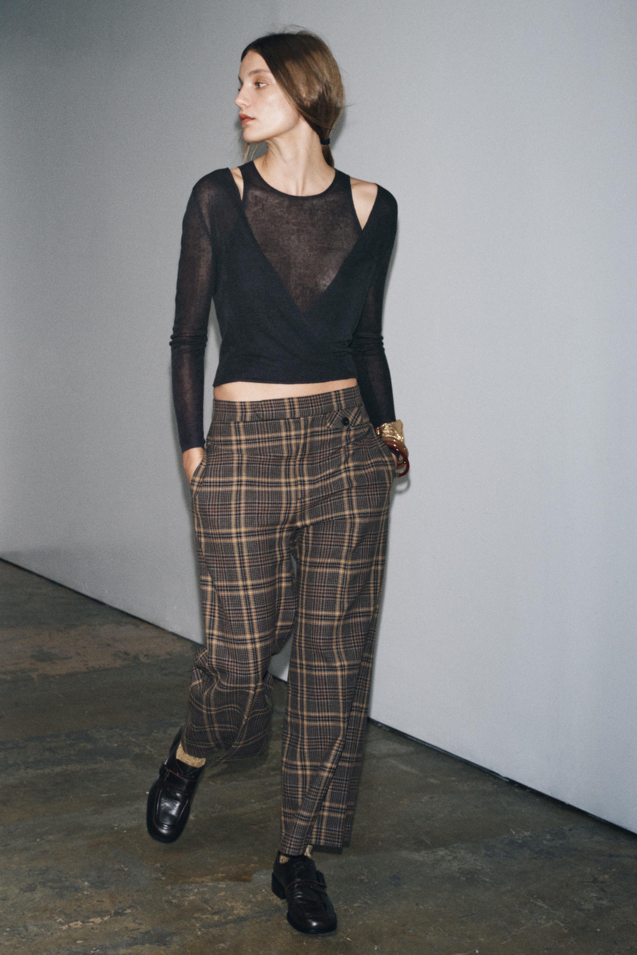 ZW COLLECTION PLAID ANKLE PANTS