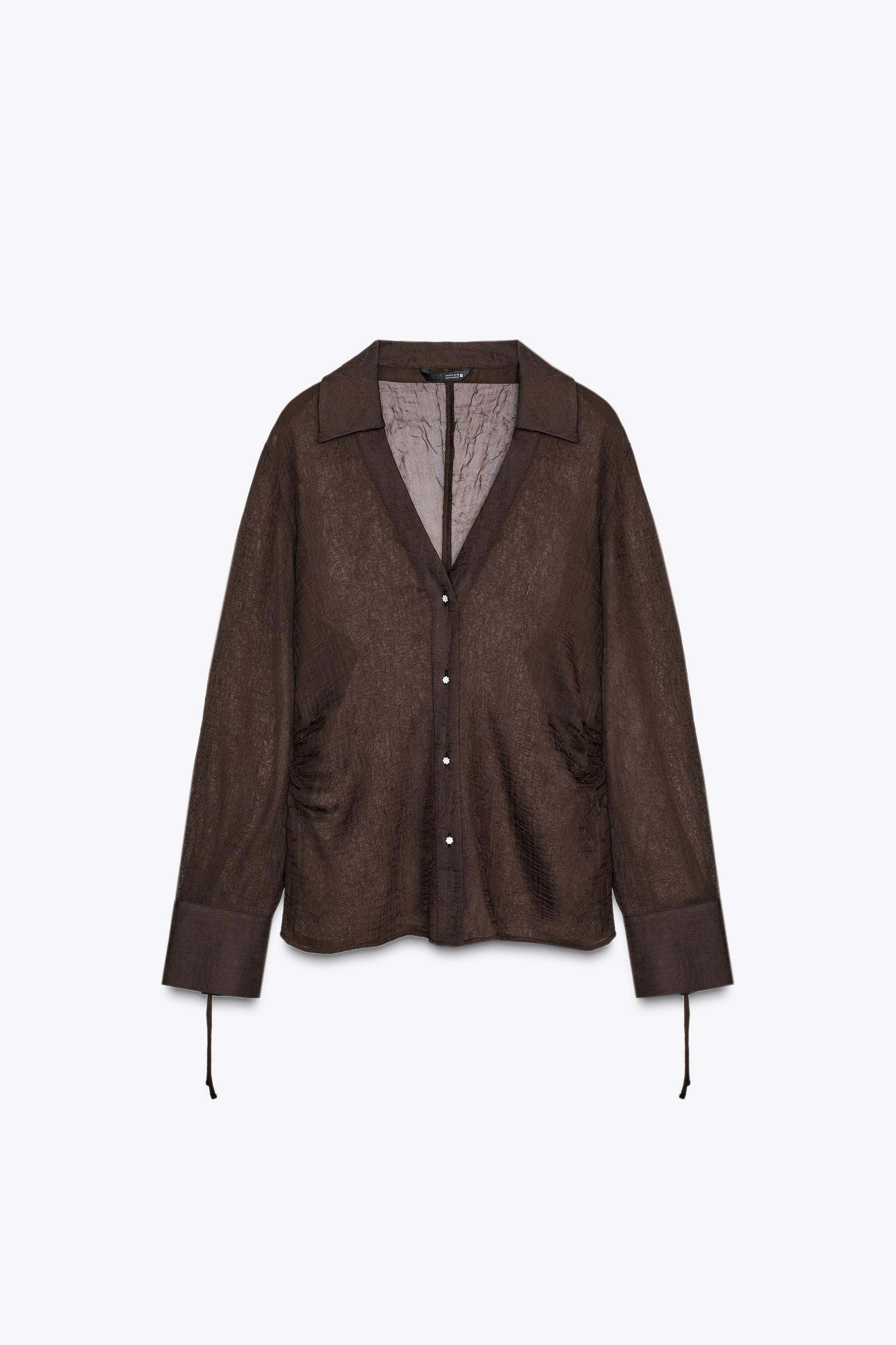 SEMI-SHEER SHIRT WITH TIES