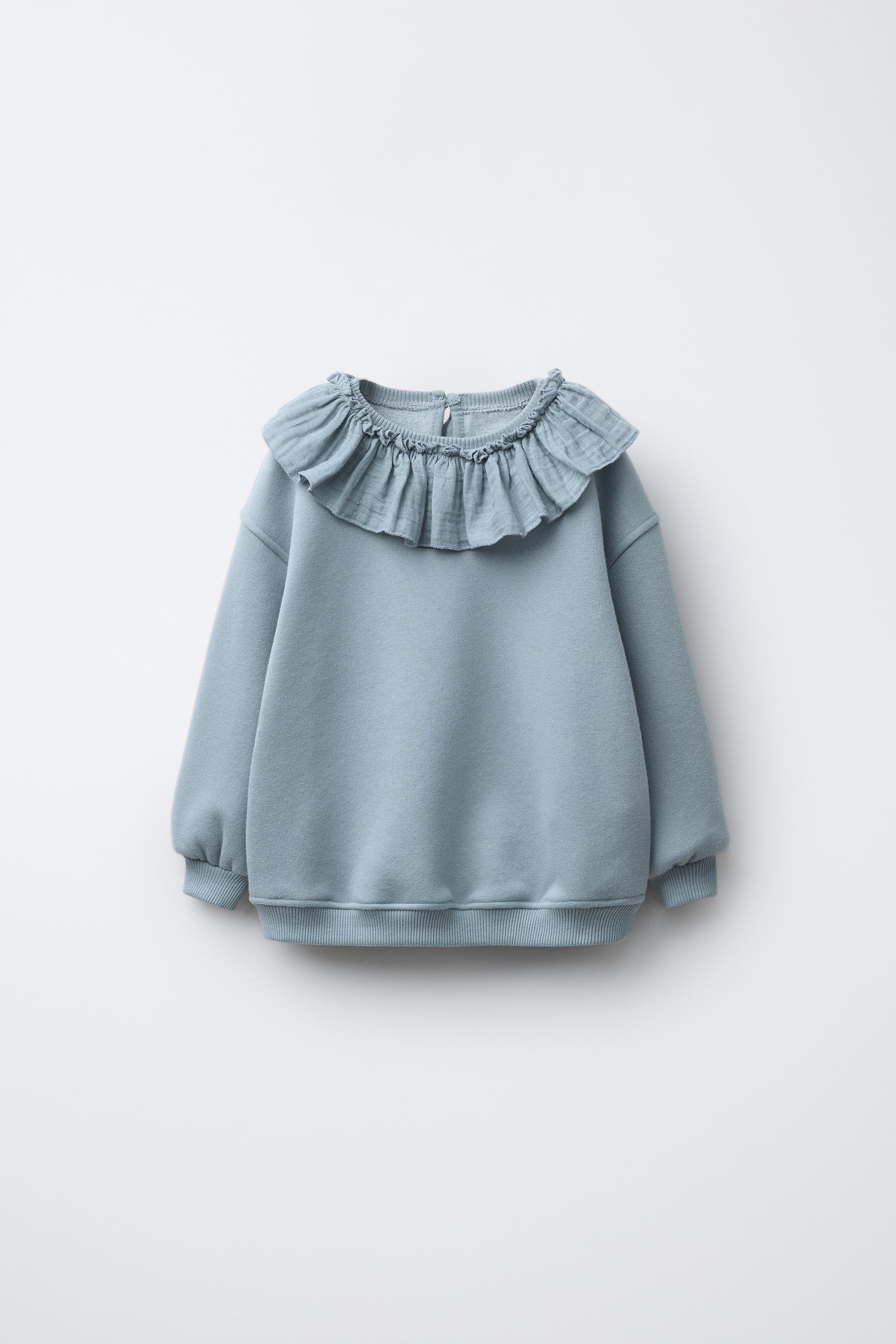 RUSTIC FRILL COLLAR SWEATSHIRT