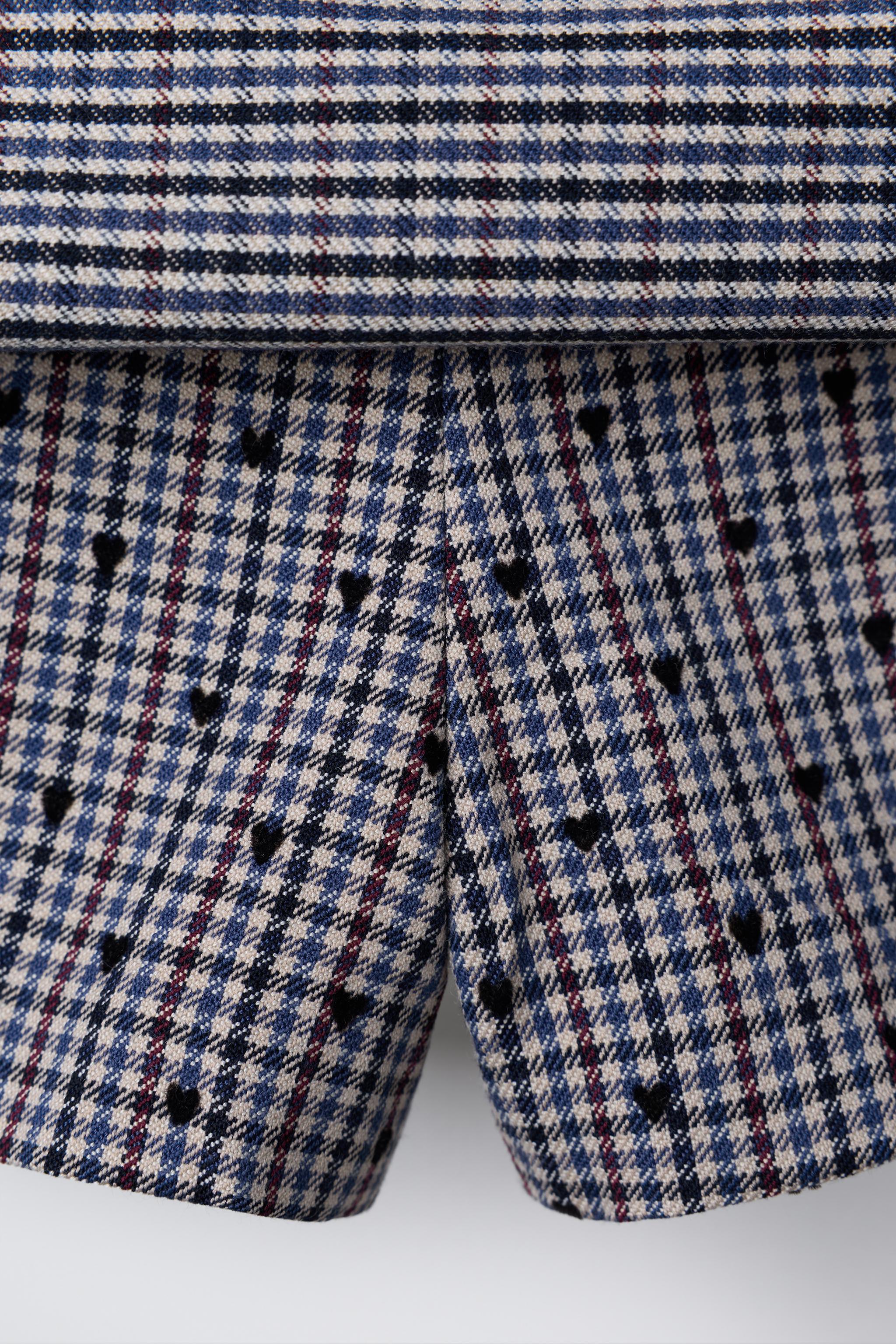 CHECKERED FLOCK HEART SKORT