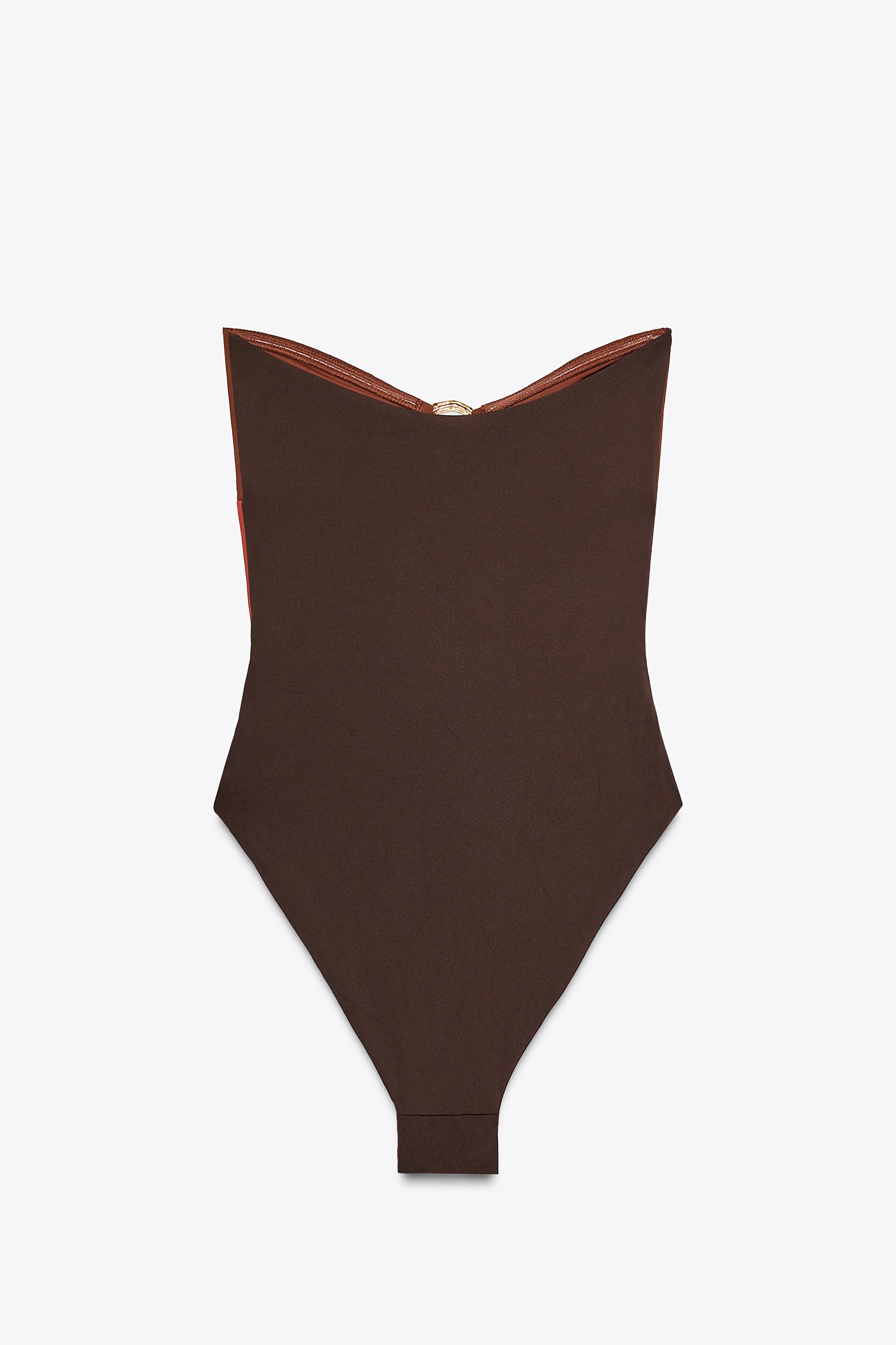 SPIRAL PIECE BANDEAU SWIMSUIT