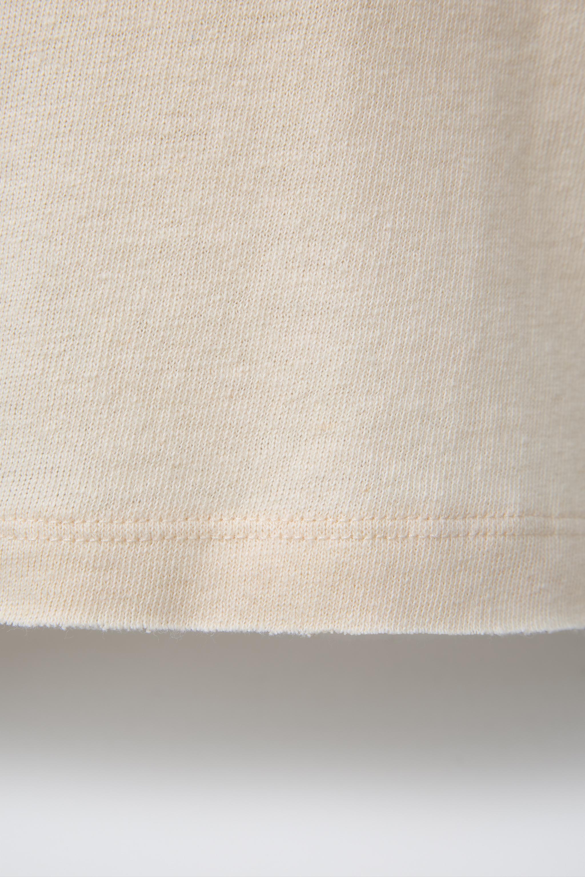 WASHED EFFECT T-SHIRT WITH COTTON AND LINEN