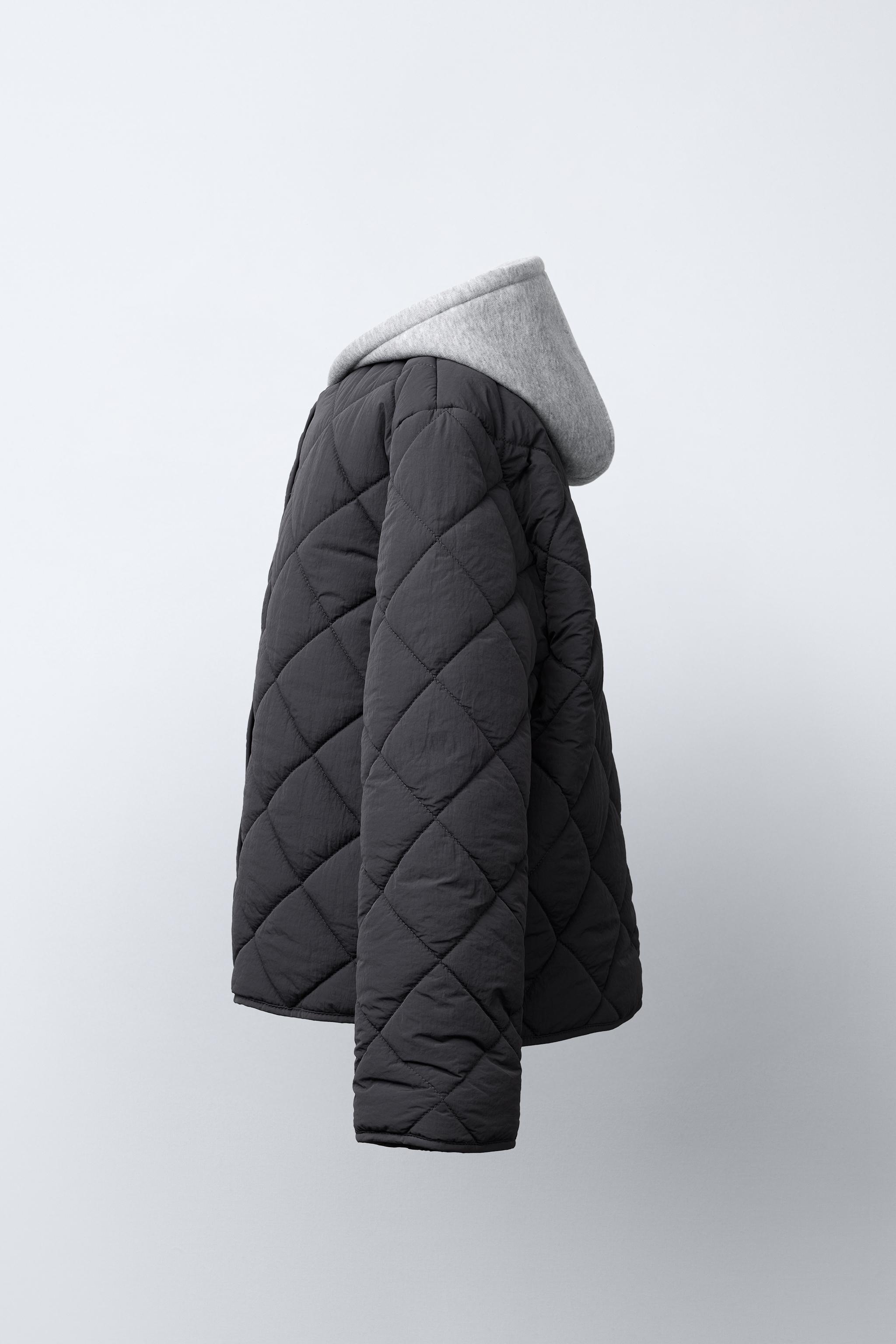 HOODED SWEATSHIRT PUFFER JACKET