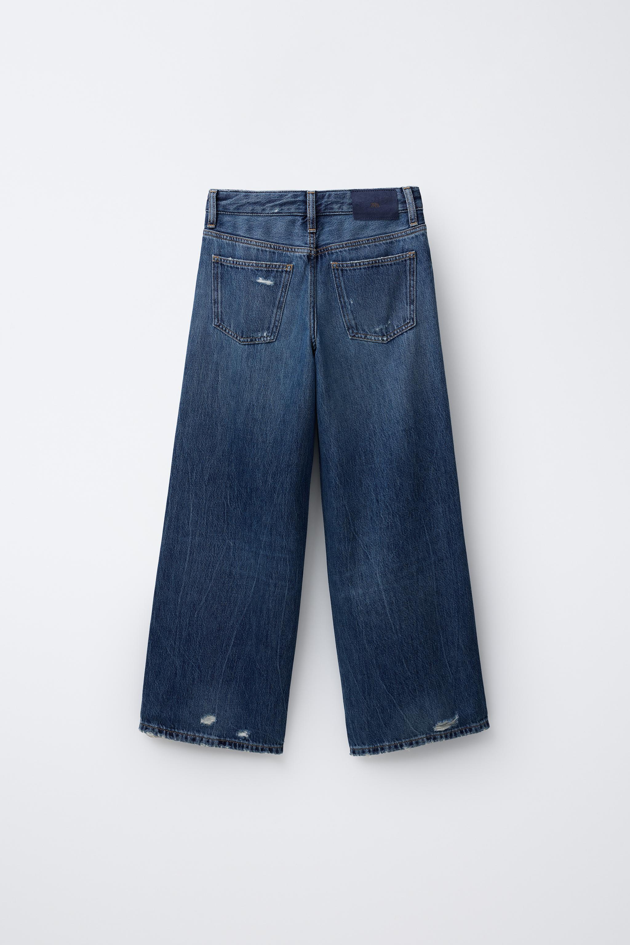 RIPPED WIDE LEG JEANS