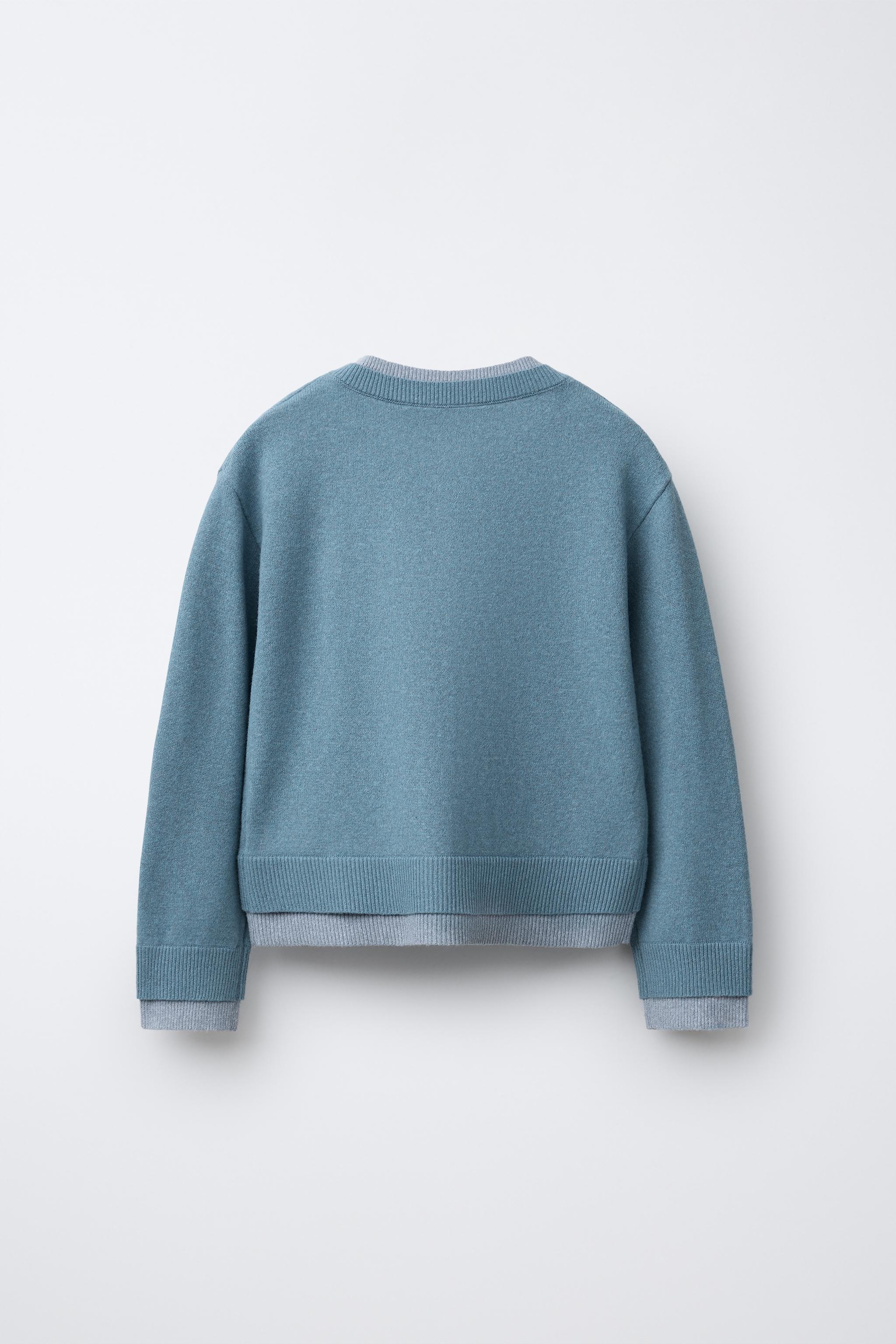 DOUBLE LAYER TRIM KNIT CARDIGAN