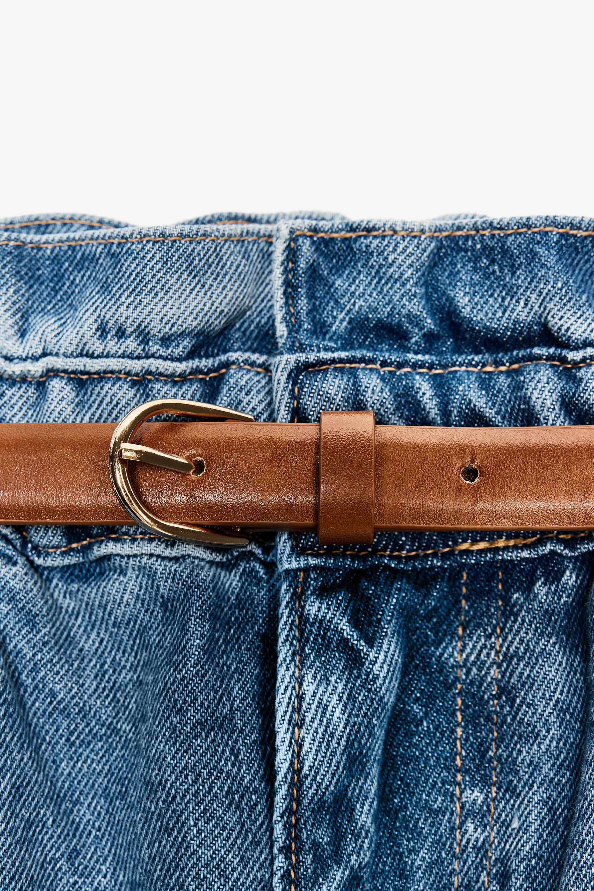 Z1975 DENIM PAPERBAG BELTED SHORTS