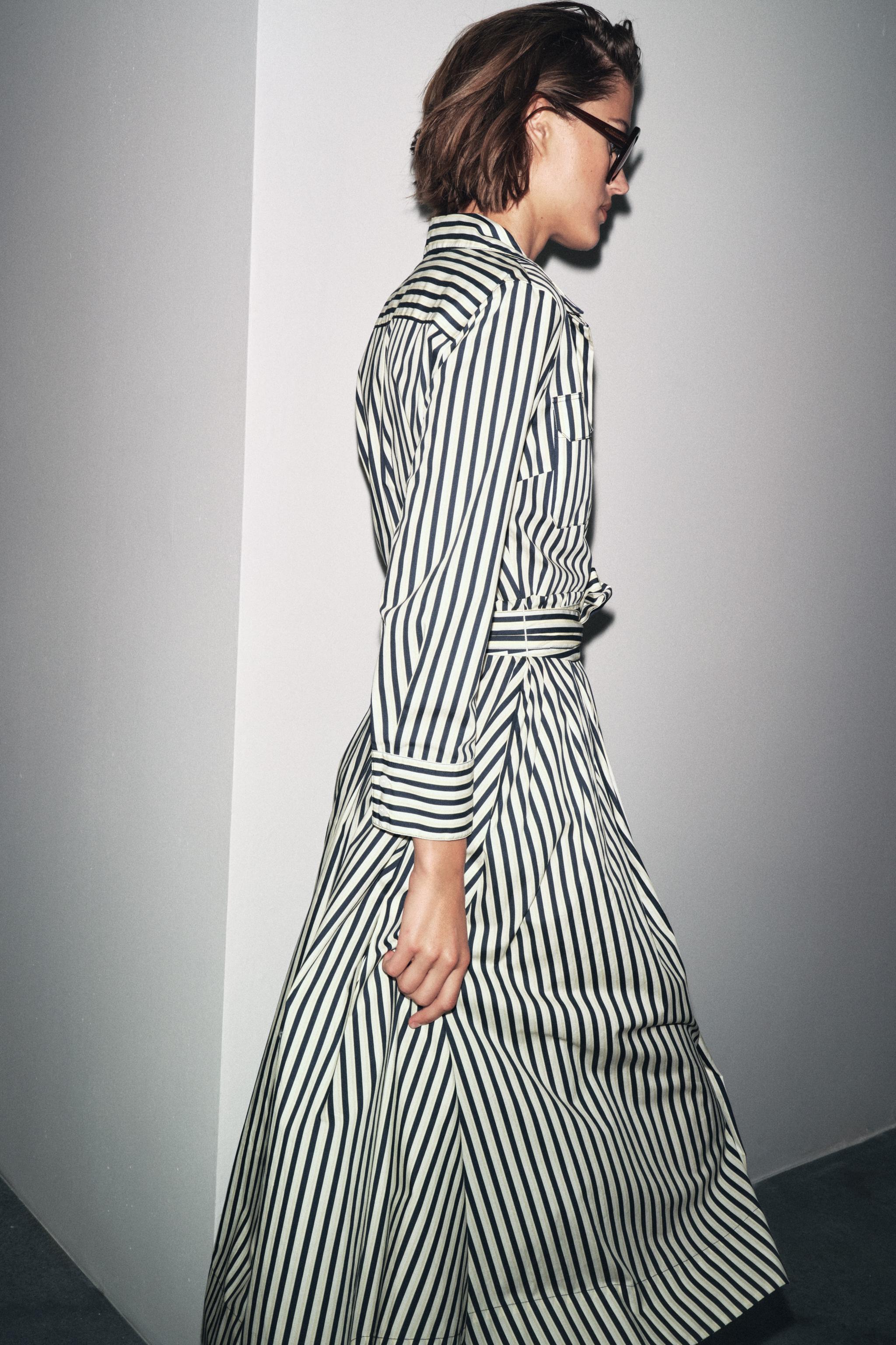 ZW COLLECTION STRIPED SHIRT DRESS