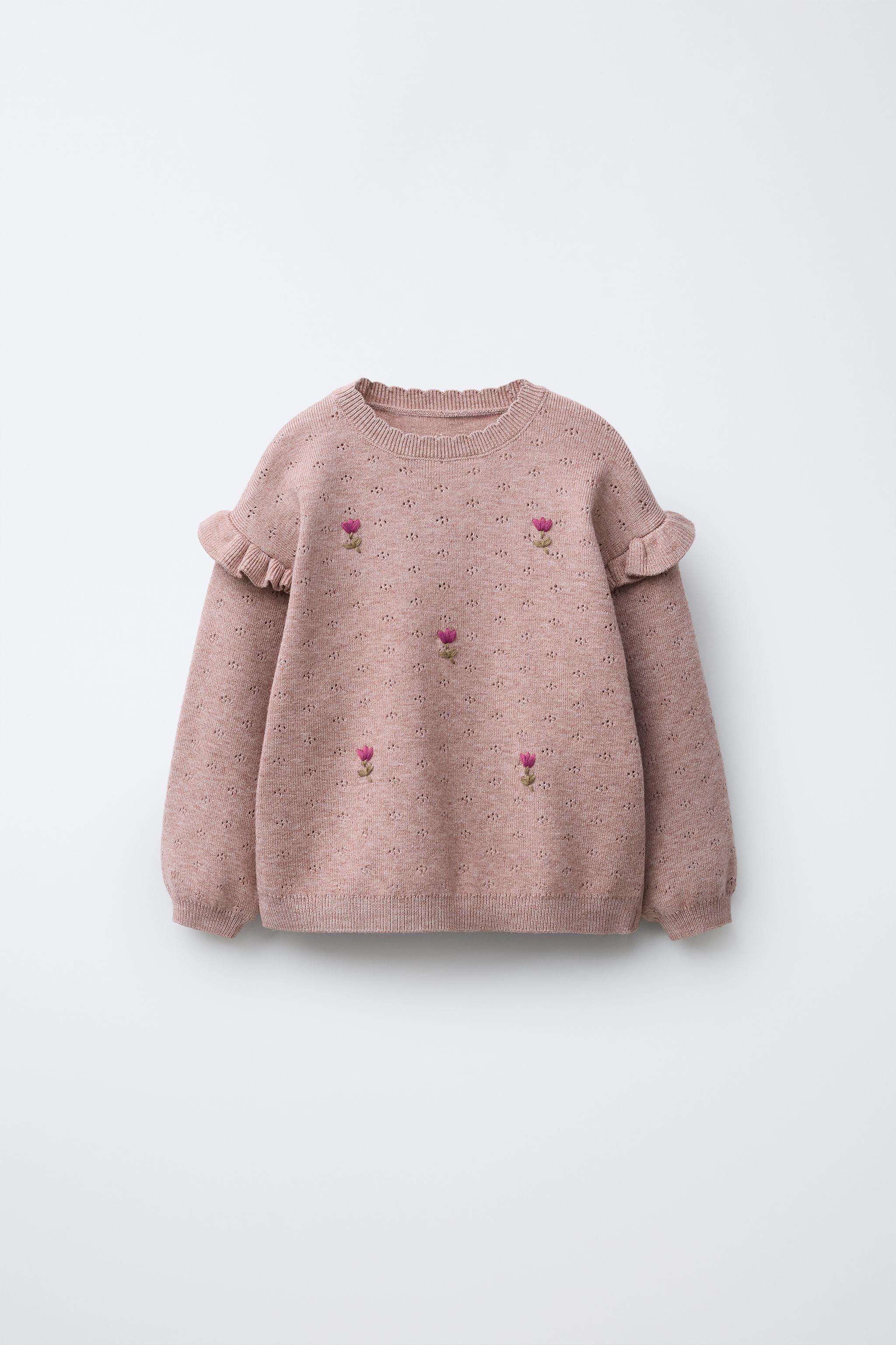 FLORAL EMBROIDERED KNIT SWEATER