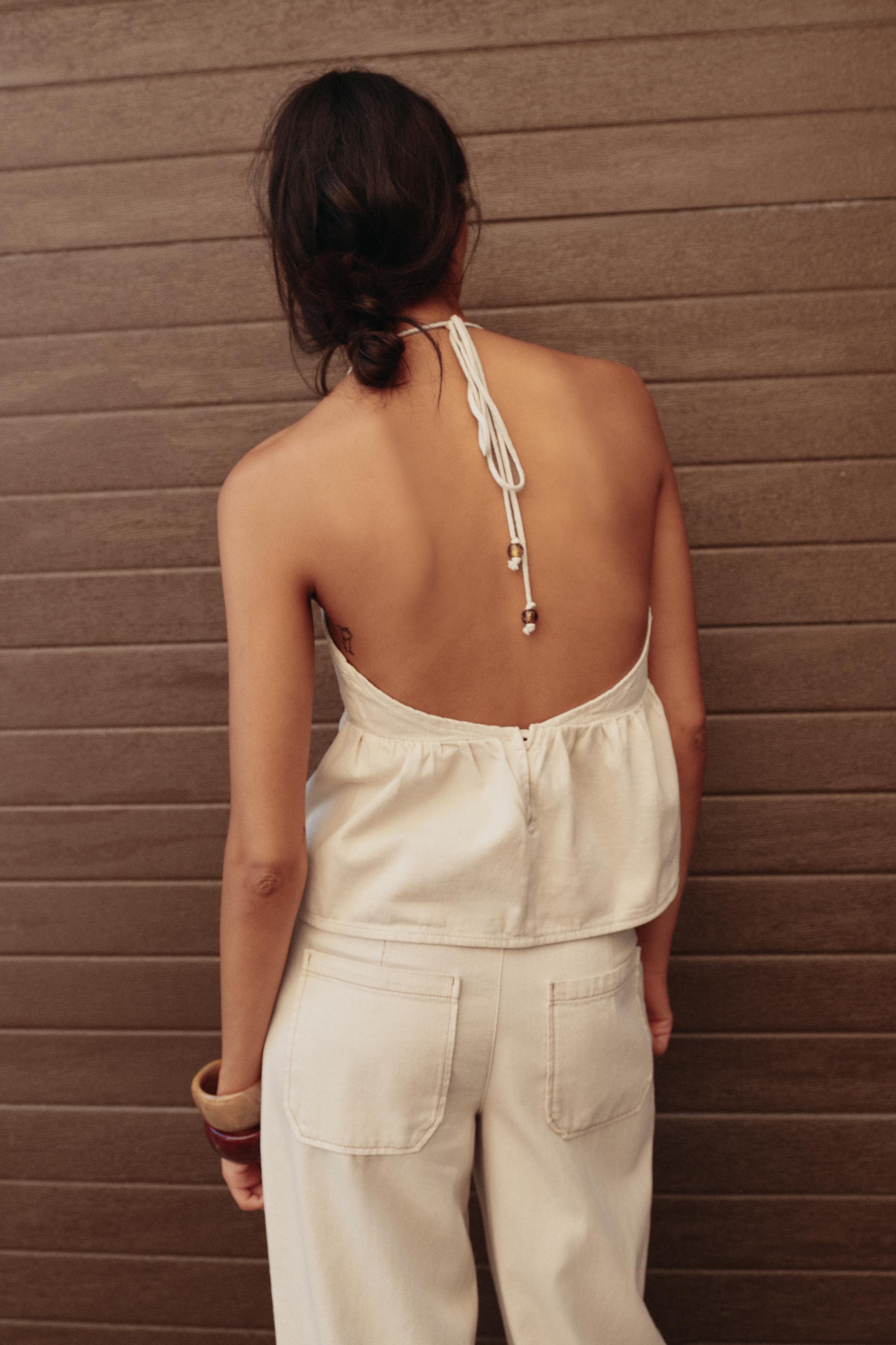 Z1975 BEADED HIGH RISE WIDE LEG JEANS