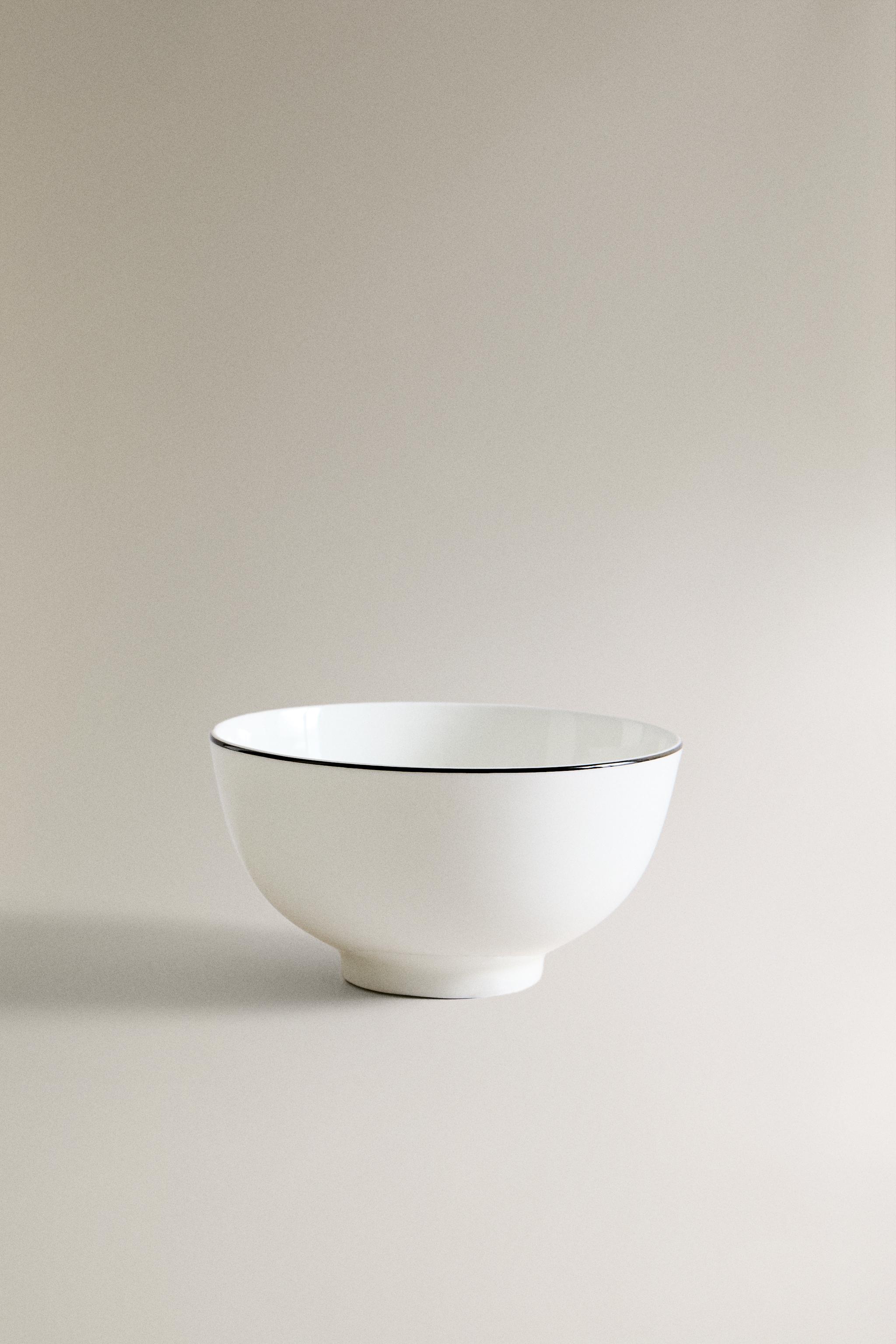BONE CHINA MINI BOWL WITH BLACK RIM