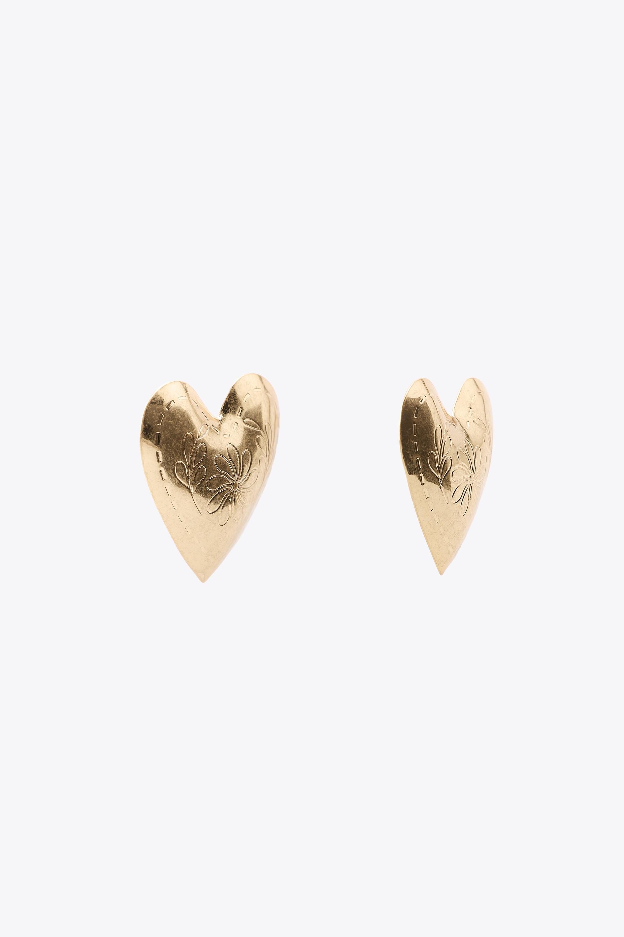 TEXTURED HEART EARRINGS