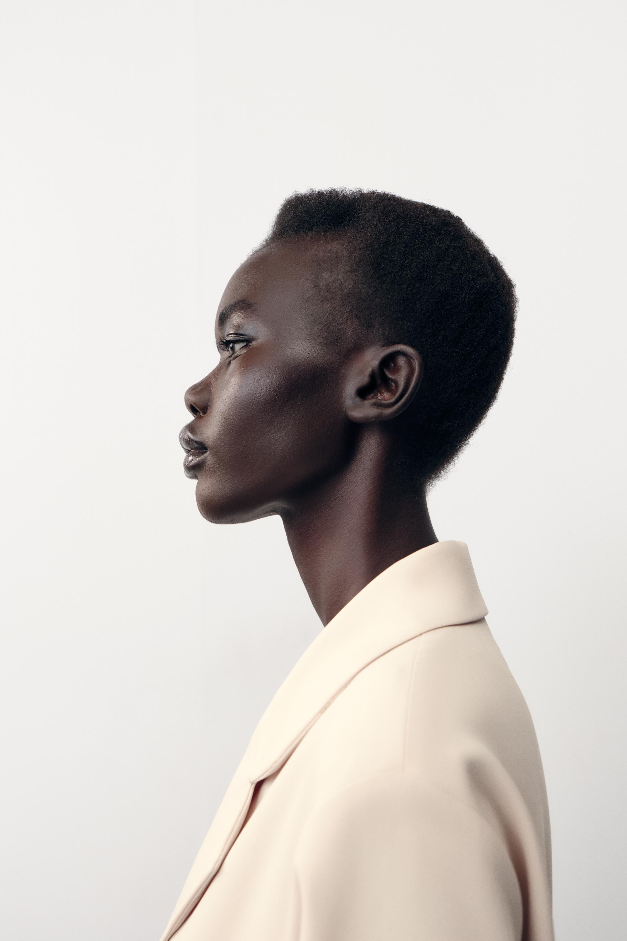 DOUBLE BREASTED BLAZER WITH TABBED SLEEVES