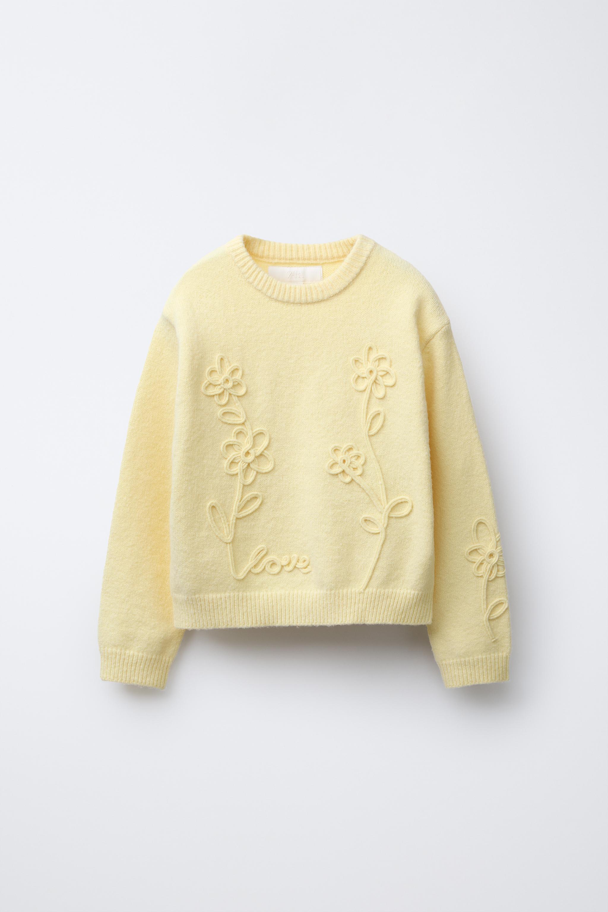 CORDED FLORAL KNIT SWEATER