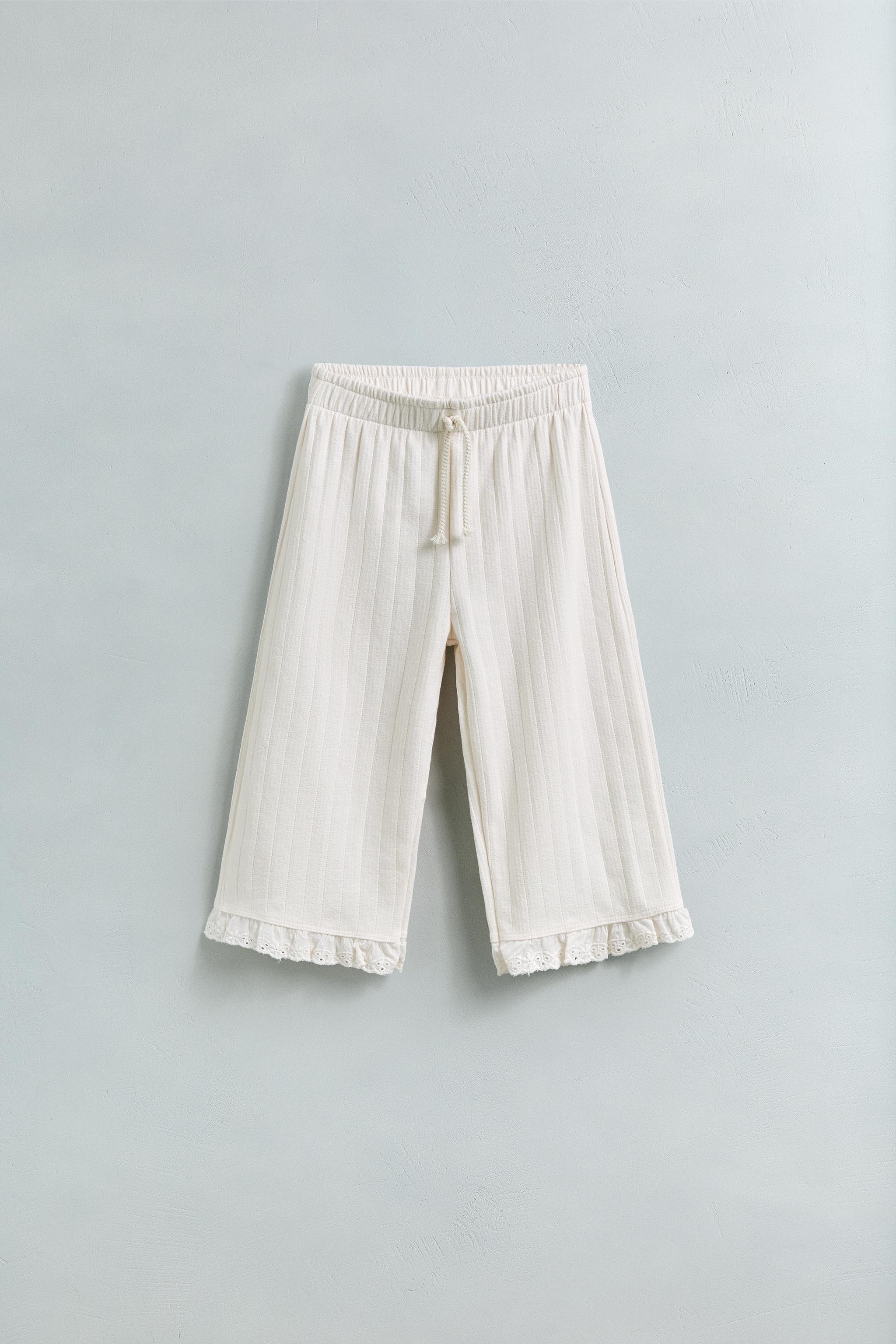 SWISS EMBROIDERED JACQUARD PANTS