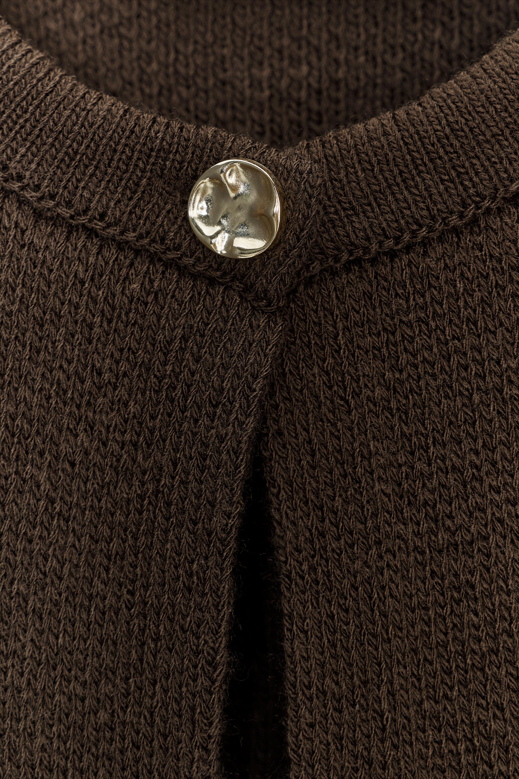 FRINGED BUTTON KNIT CARDIGAN