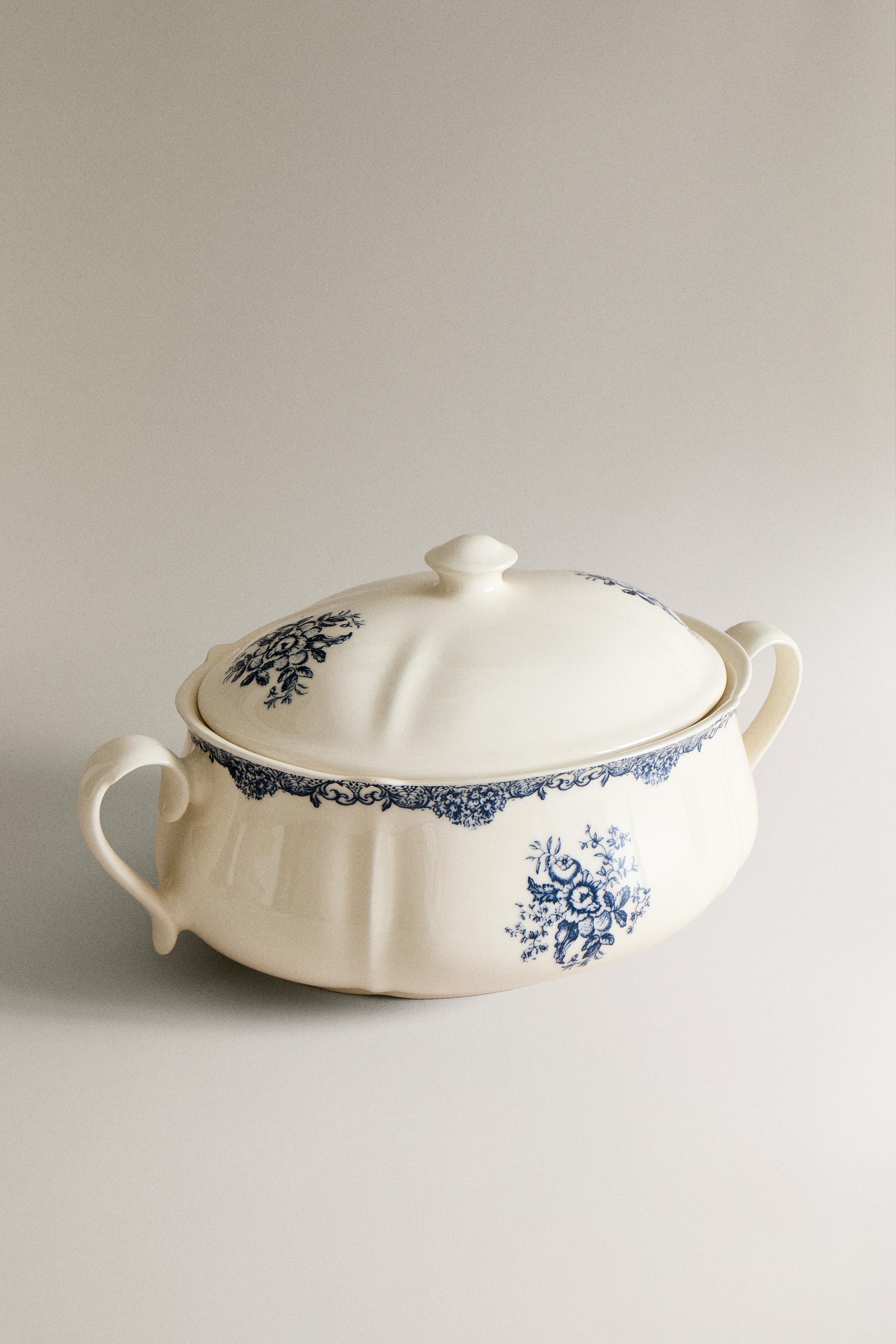 FLORAL EARTHENWARE TUREEN