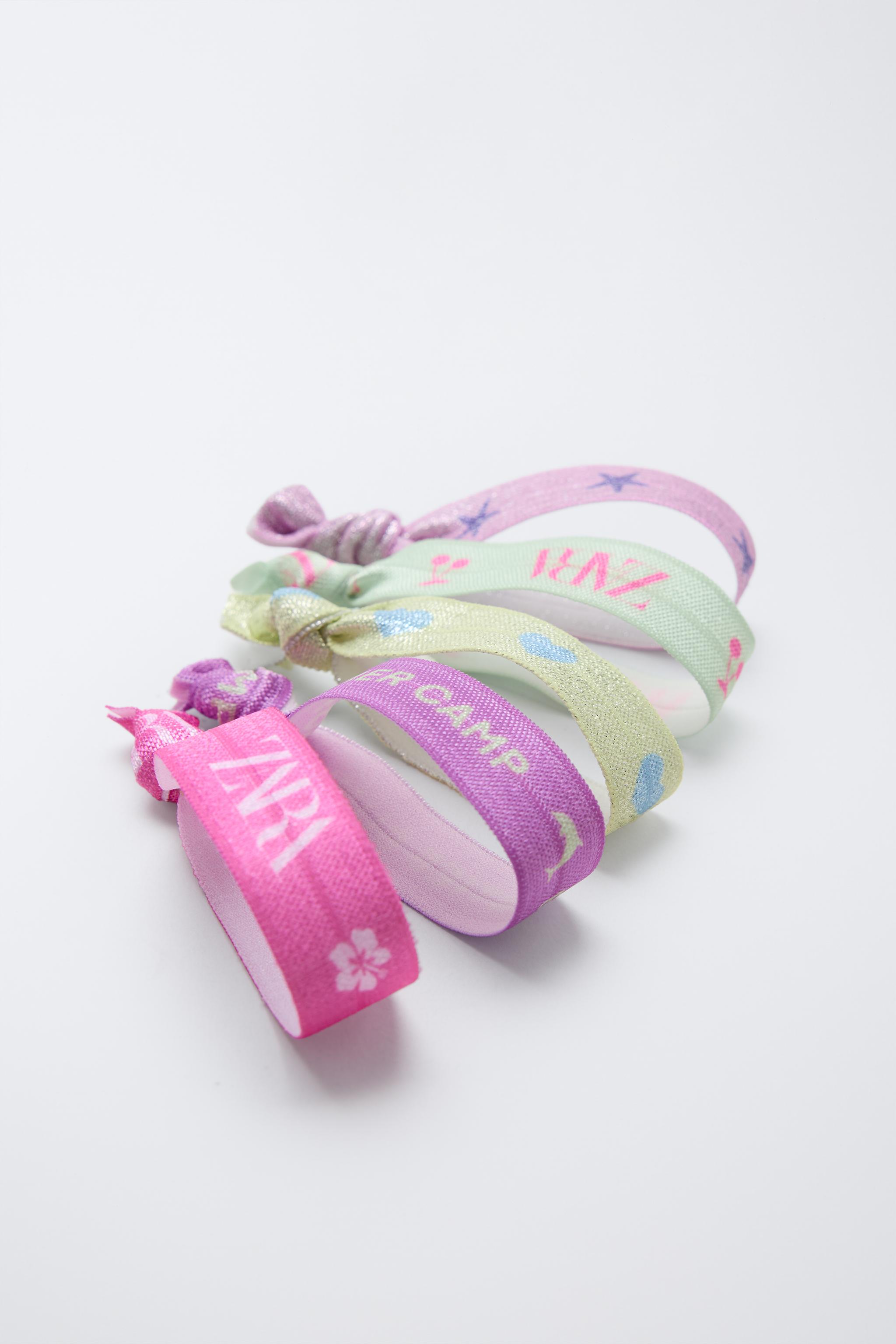 FIVE-PACK OF TEXT HAIR TIES