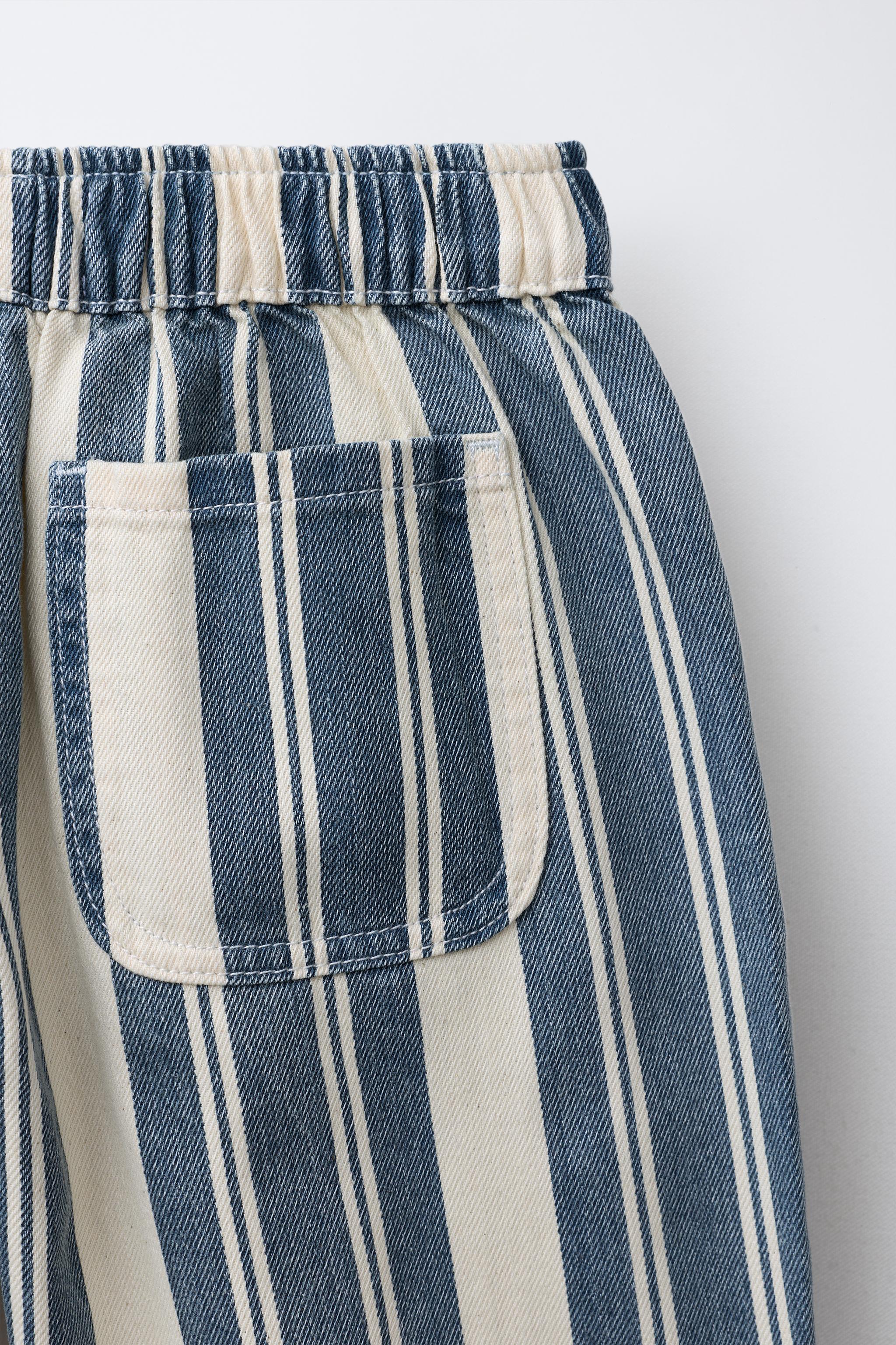 STRIPED RELAXED TWILL PANTS