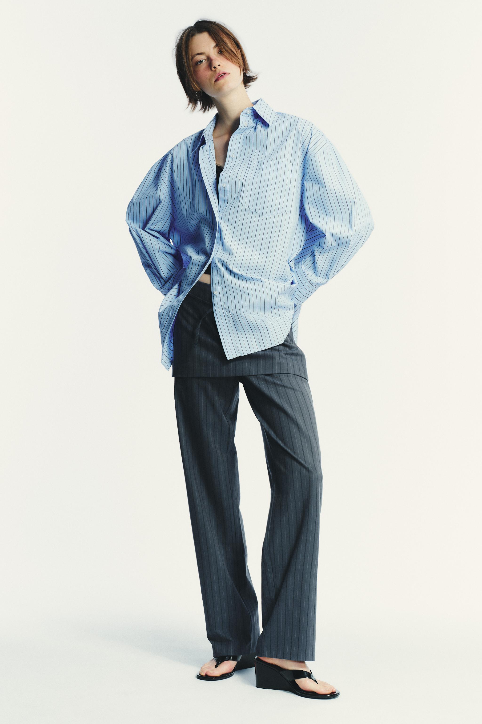 OVERSIZED STRIPED POPLIN SHIRT