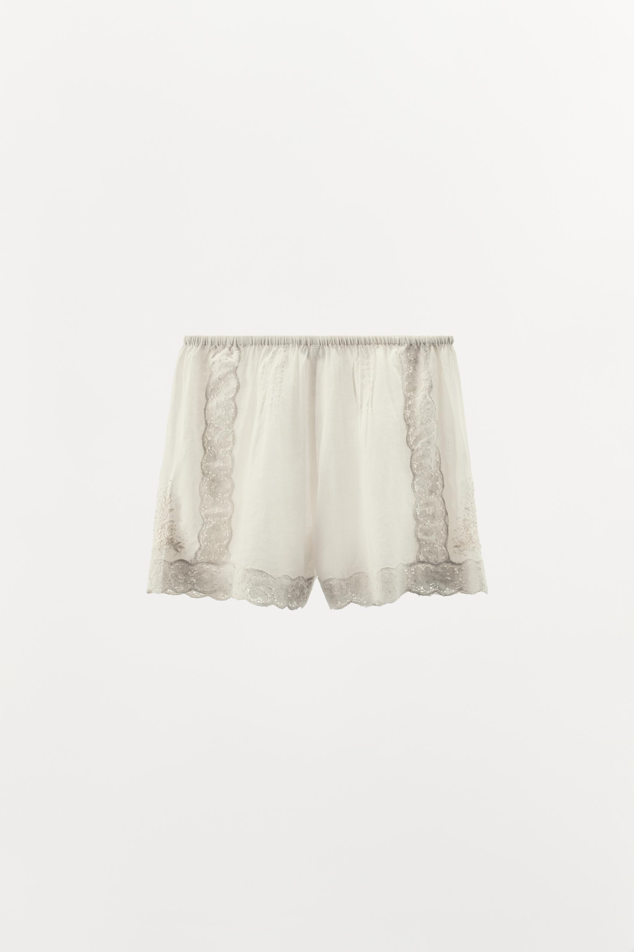 EMBROIDERED BEADED SHORTS