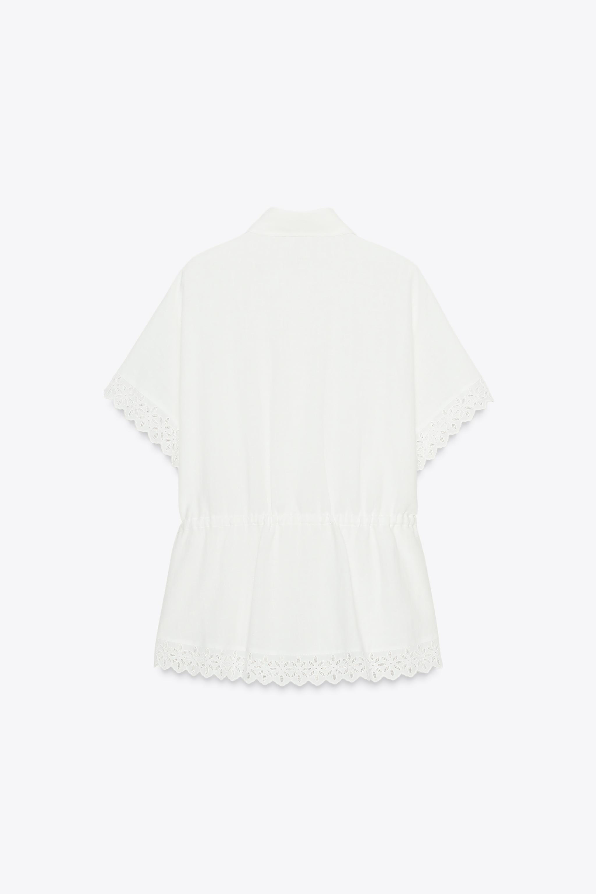 RAMIE SHIRT WITH LACE TRIM
