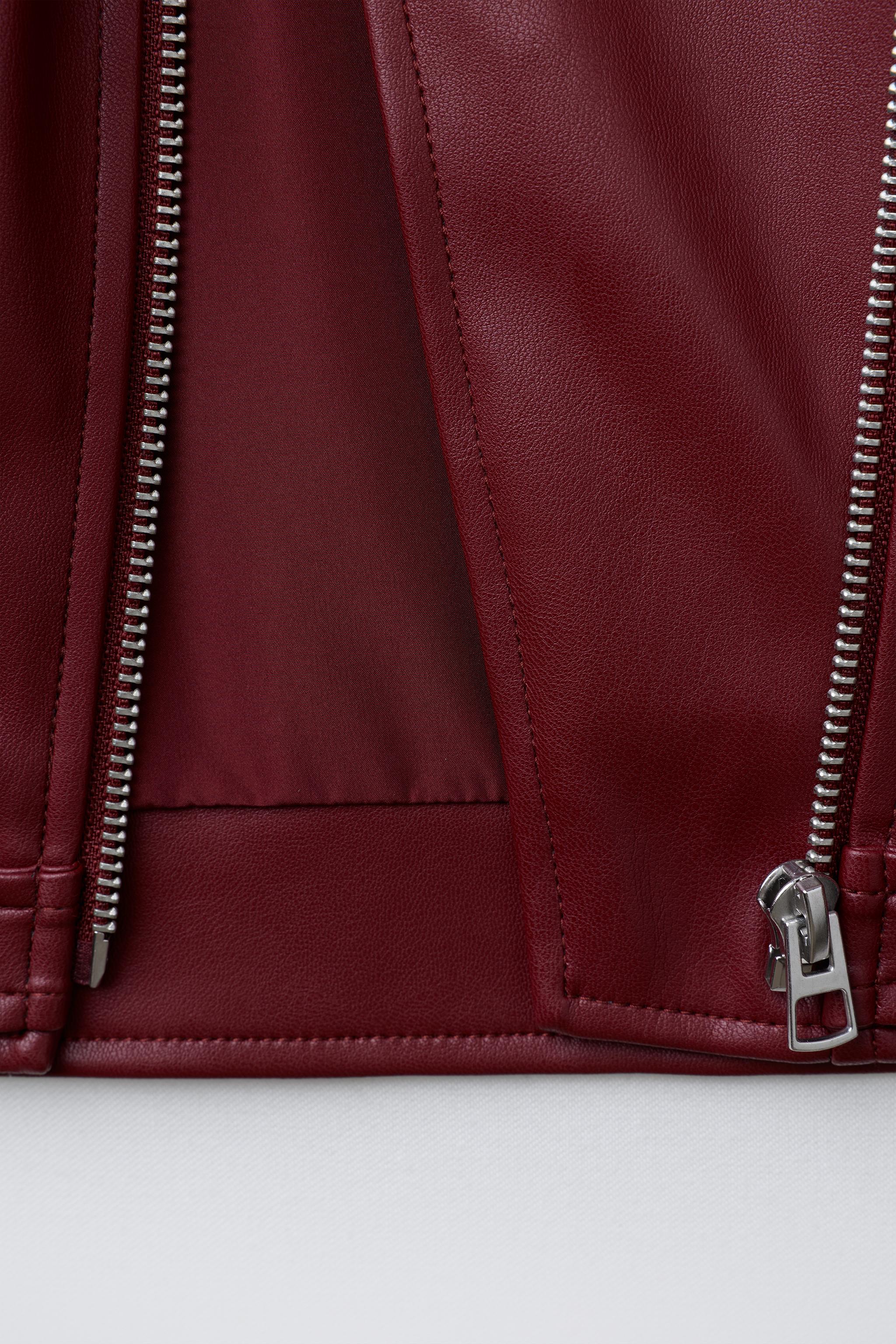 FAUX LEATHER BIKER JACKET WITH BUCKLES