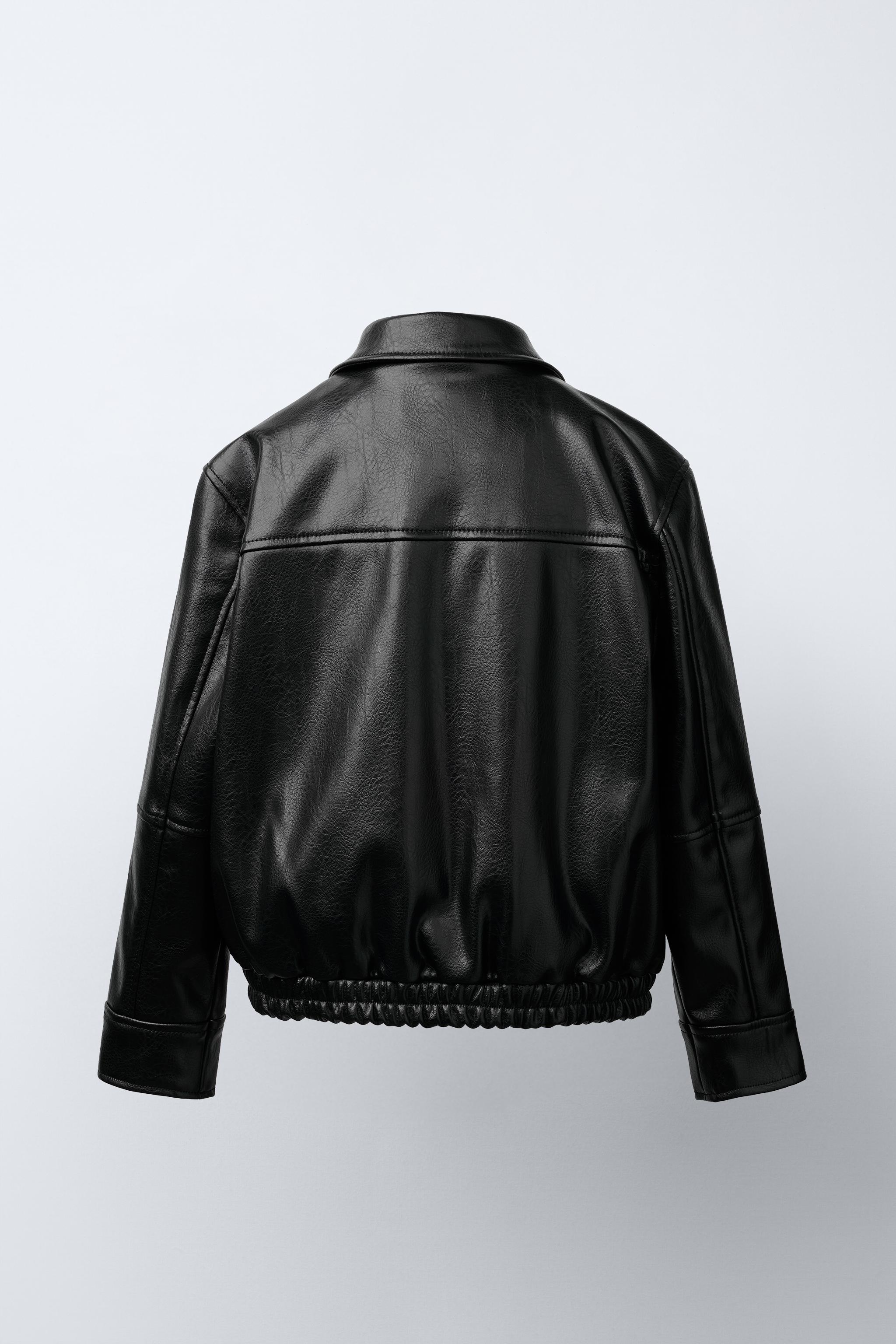 FAUX LEATHER BOMBER JACKET