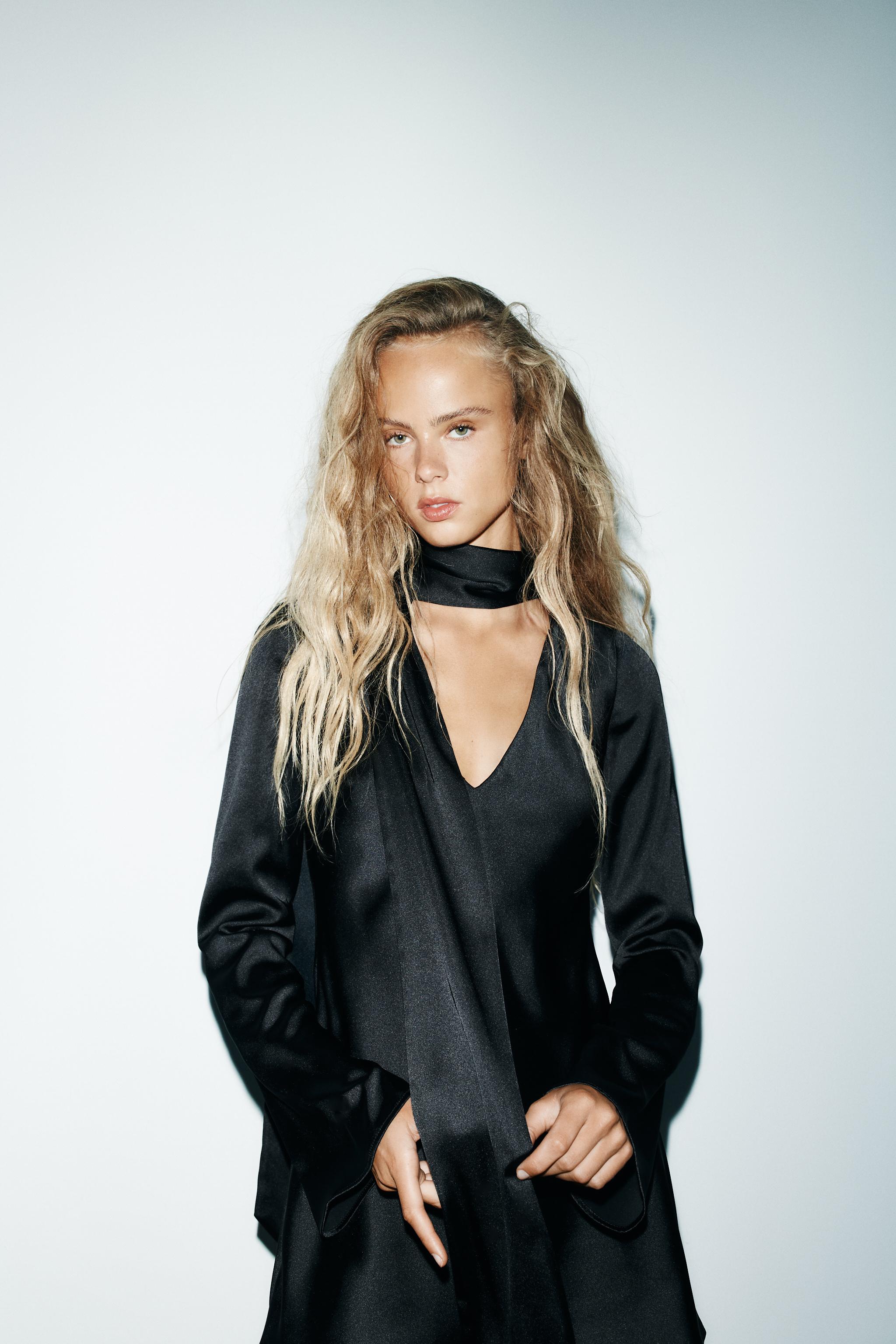 SATIN EFFECT SCARF DRESS